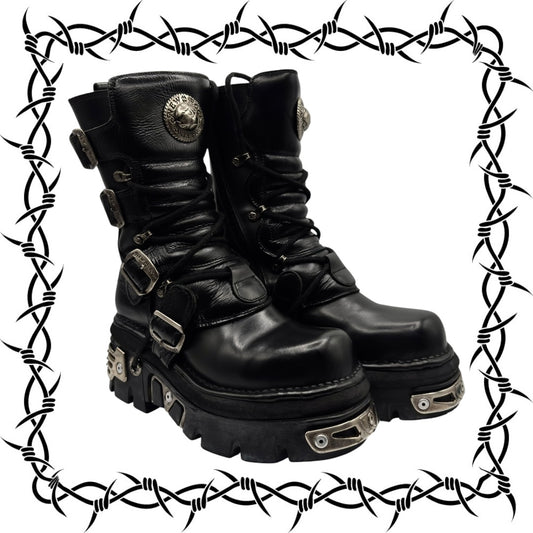 Vintage New Rock reactor mid-calf boots