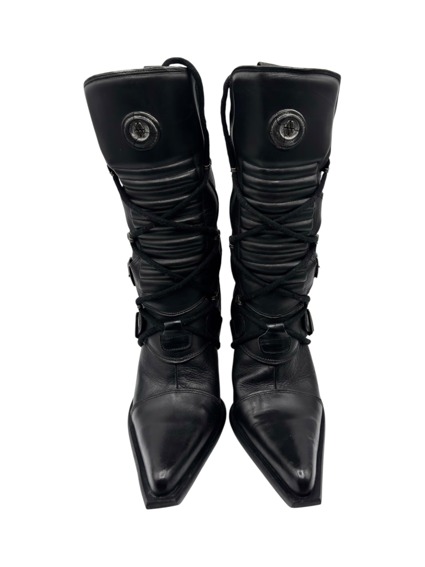 Vintage New Rock biker heels size 38