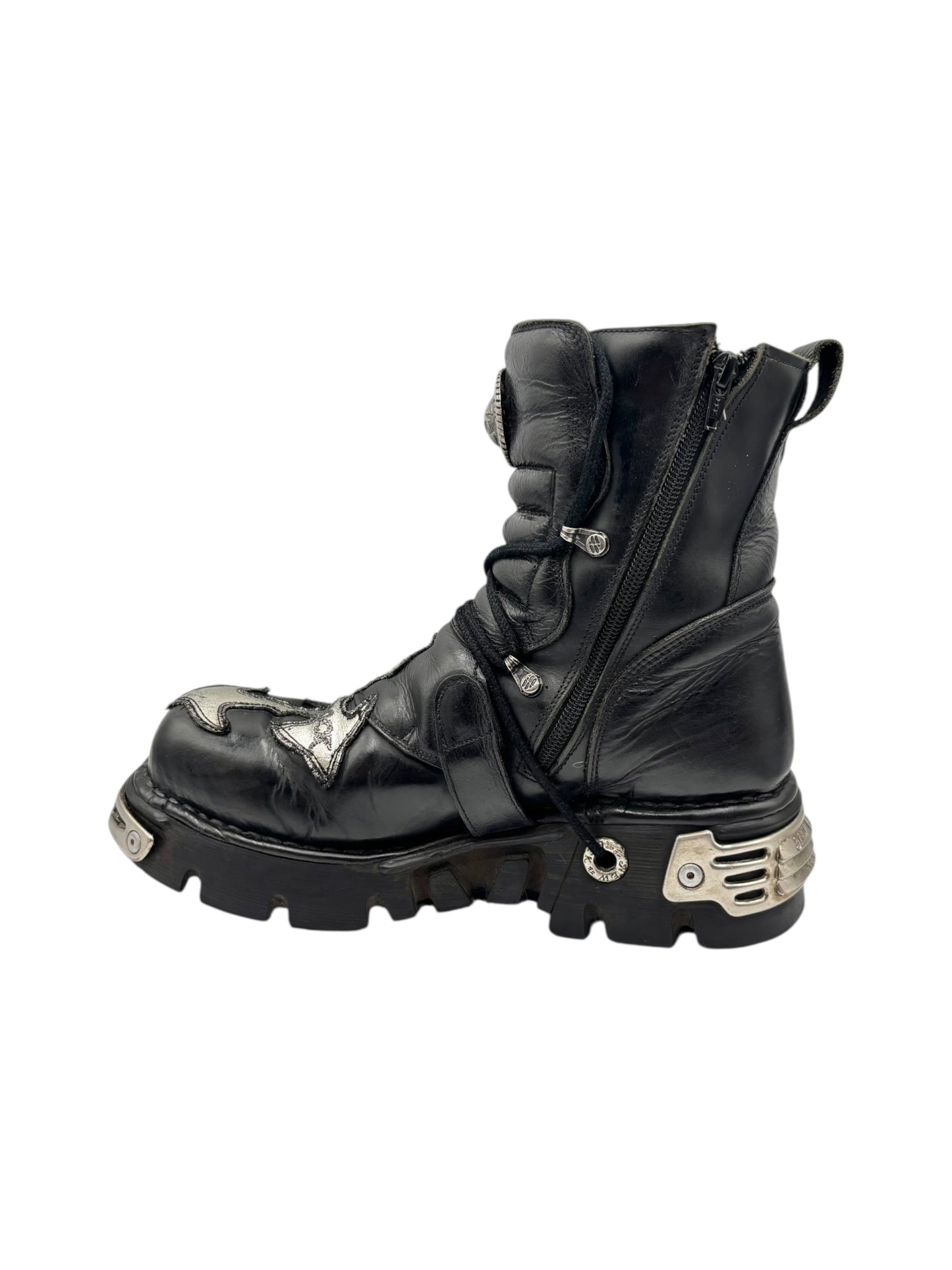 Vintage New Rock cross reactor leather platform boots size 43