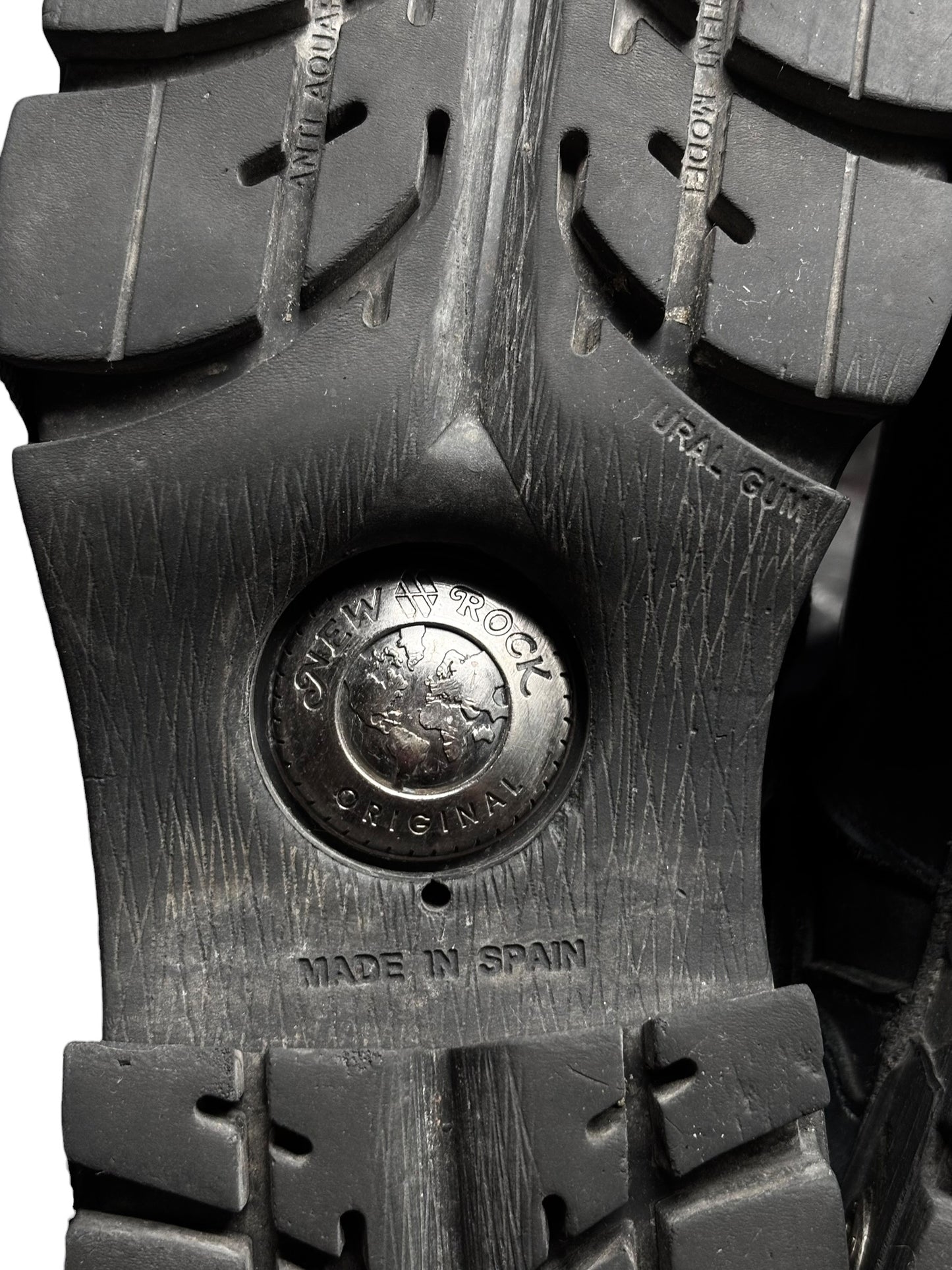 Vintage New Rock mid-calf grey demon reactor leather boots