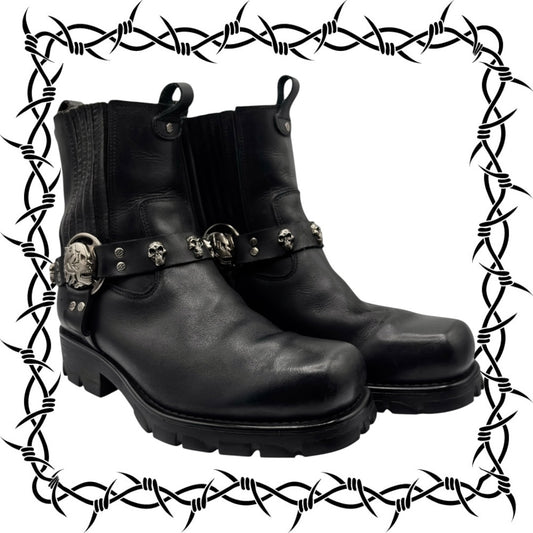 Vintage New Rock leather biker boots