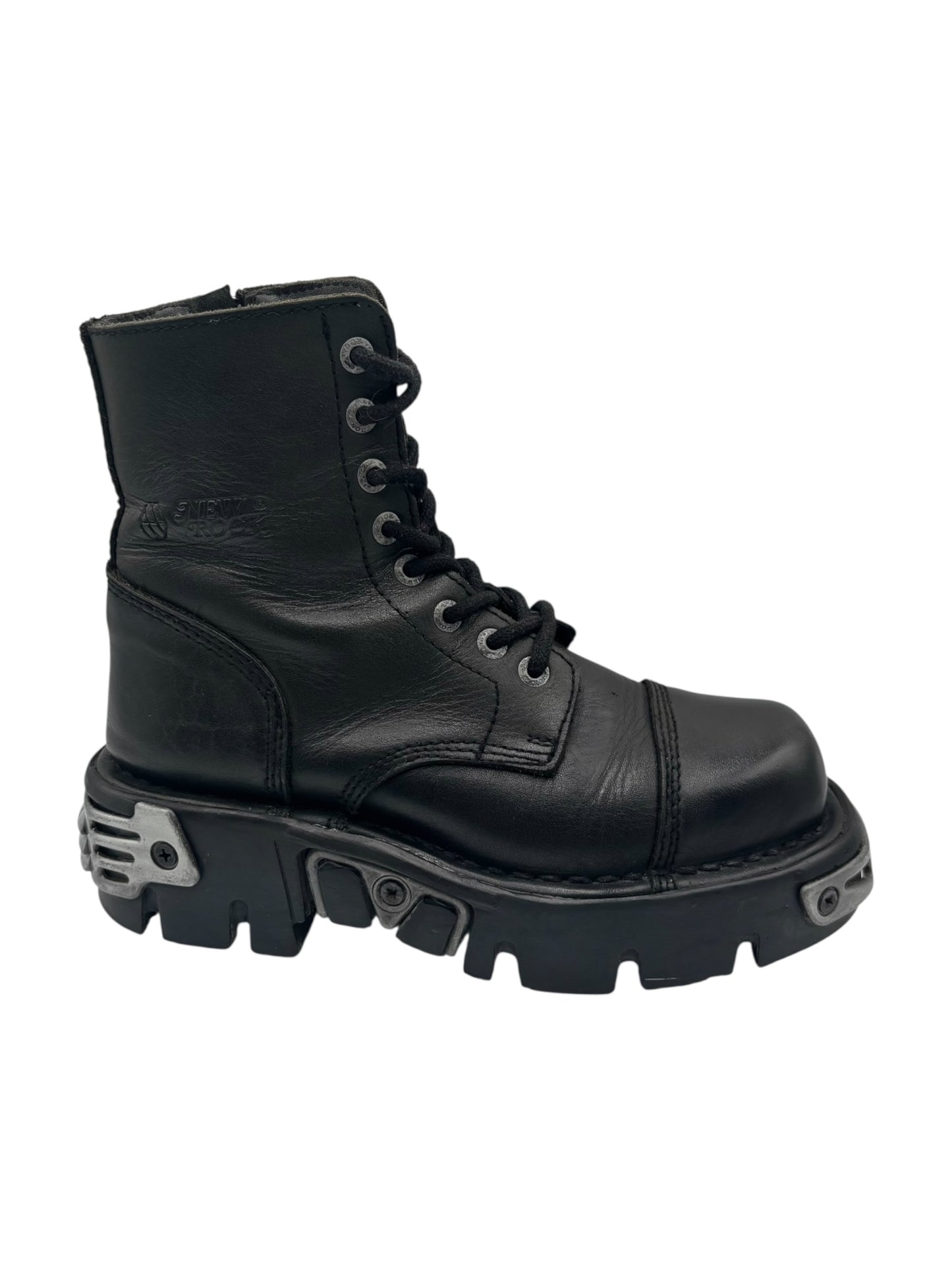 New Rock mili lace-up leather platform boots size 38