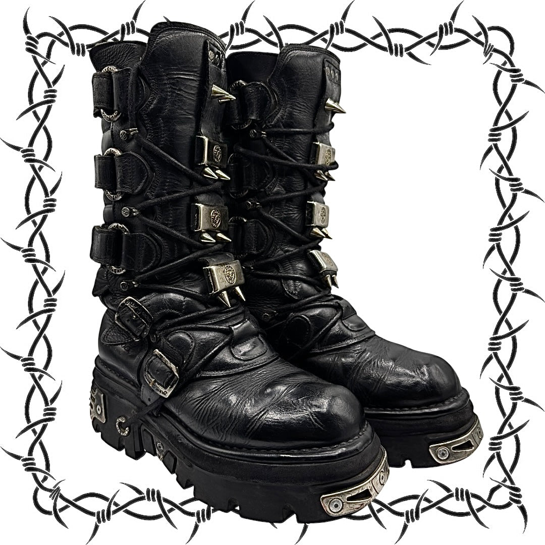 Vintage New Rock knee high reactor leather boots