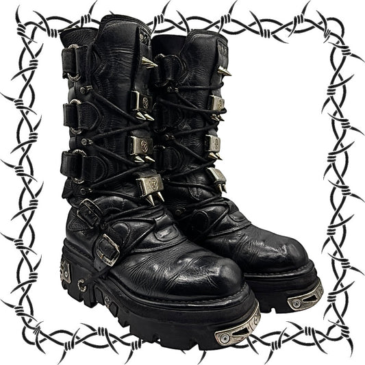 Vintage New Rock knee high reactor leather boots