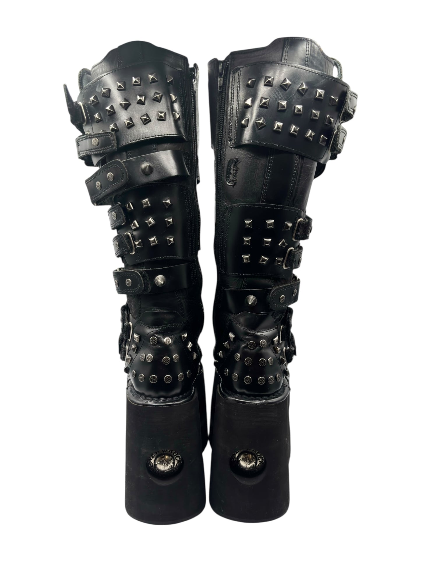 Vintage New Rock jupiter studded knee high platform boots size 36