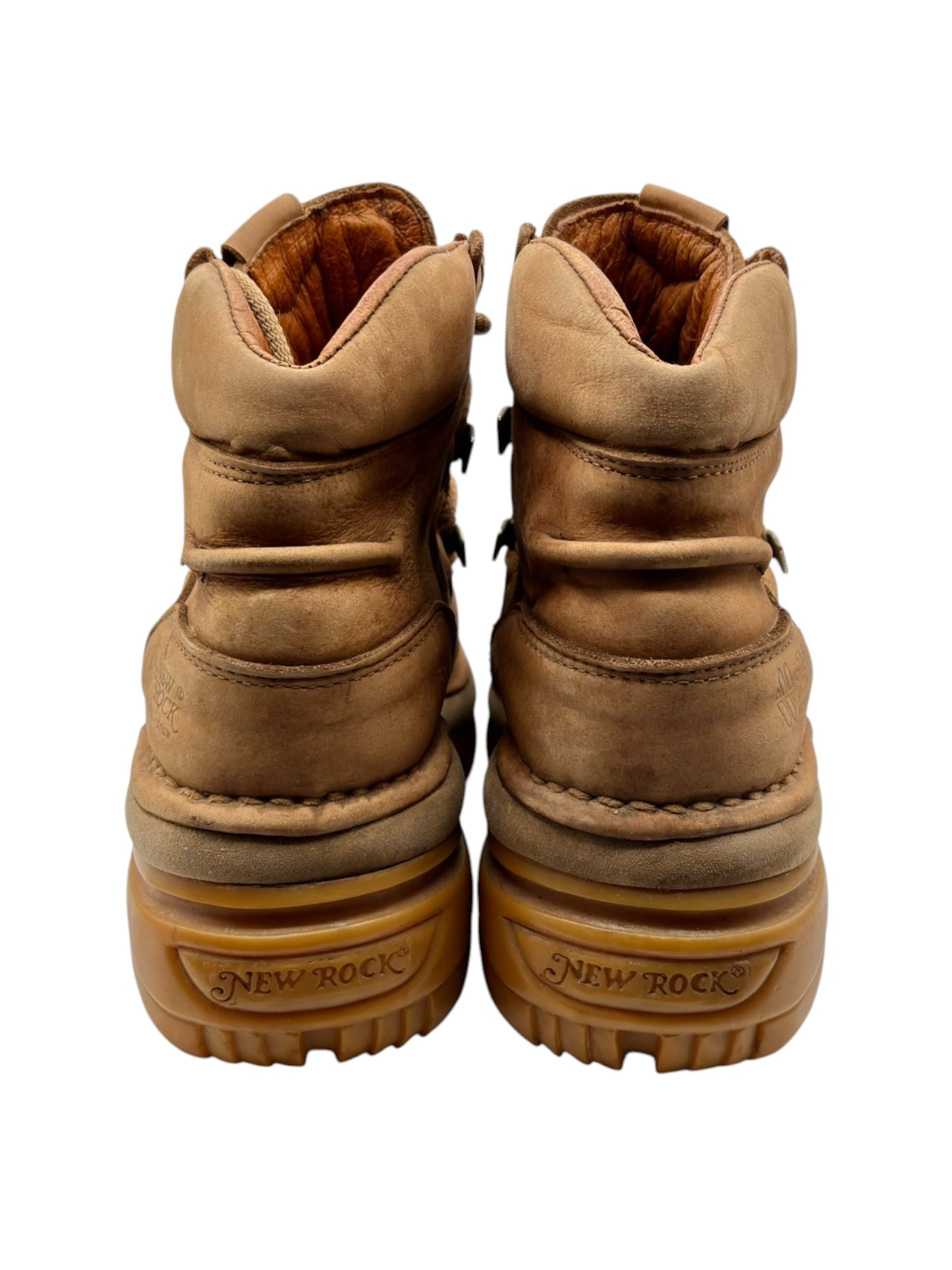 Vintage New Rock brown leather platform boots