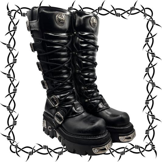 Vintage New Rock knee high reactor leather boots