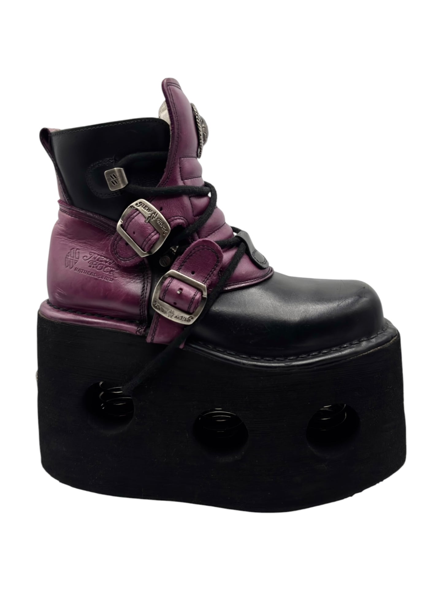 Vintage New Rock purple jupiter leather platform boots