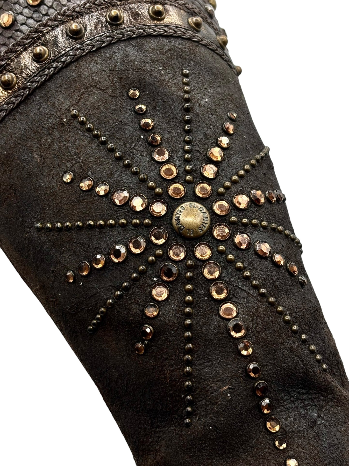 Beautiful vintage El Dantes knee high pointy gem boots