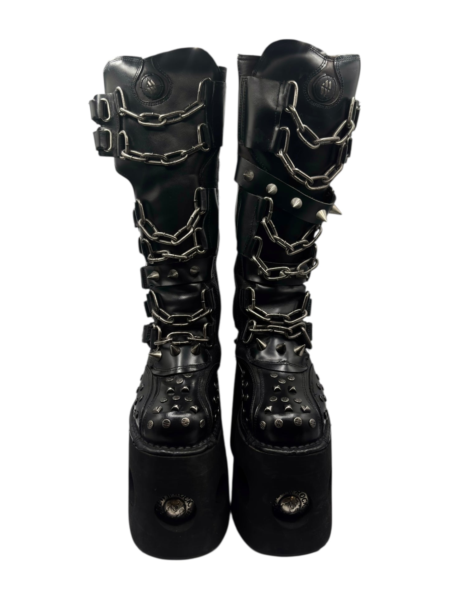 Vintage New Rock jupiter studded knee high platform boots size 36
