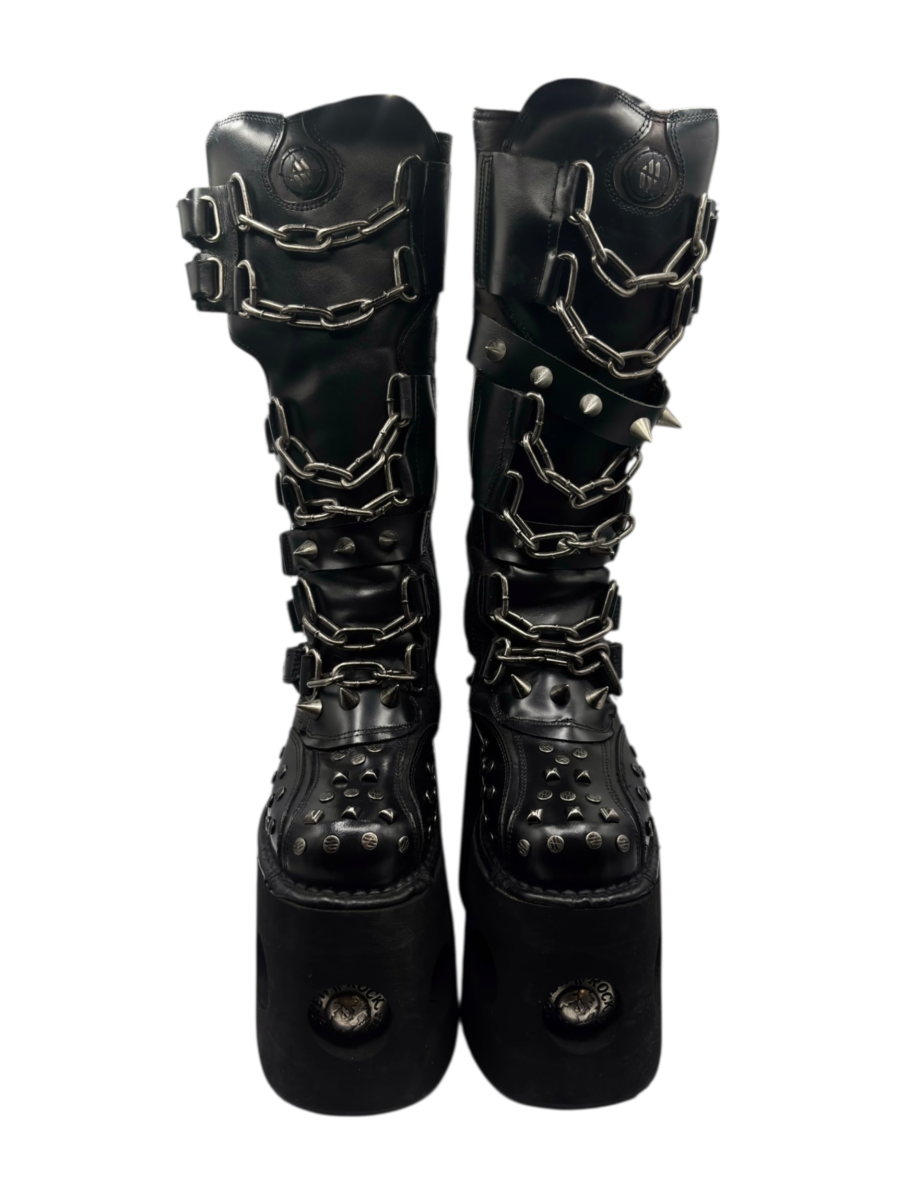 Vintage New Rock jupiter studded knee high platform boots size 36