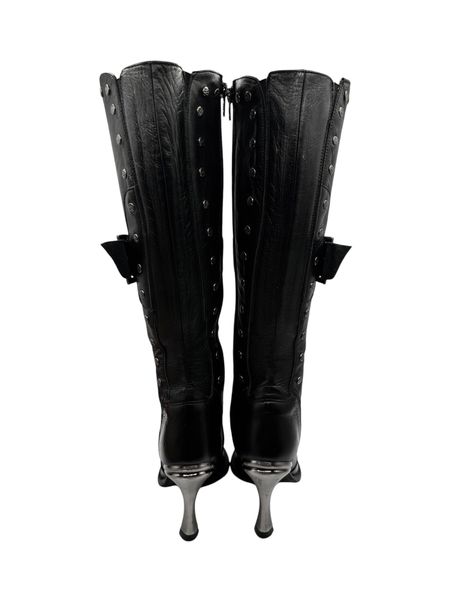 Vintage New Rock knee high leather heels