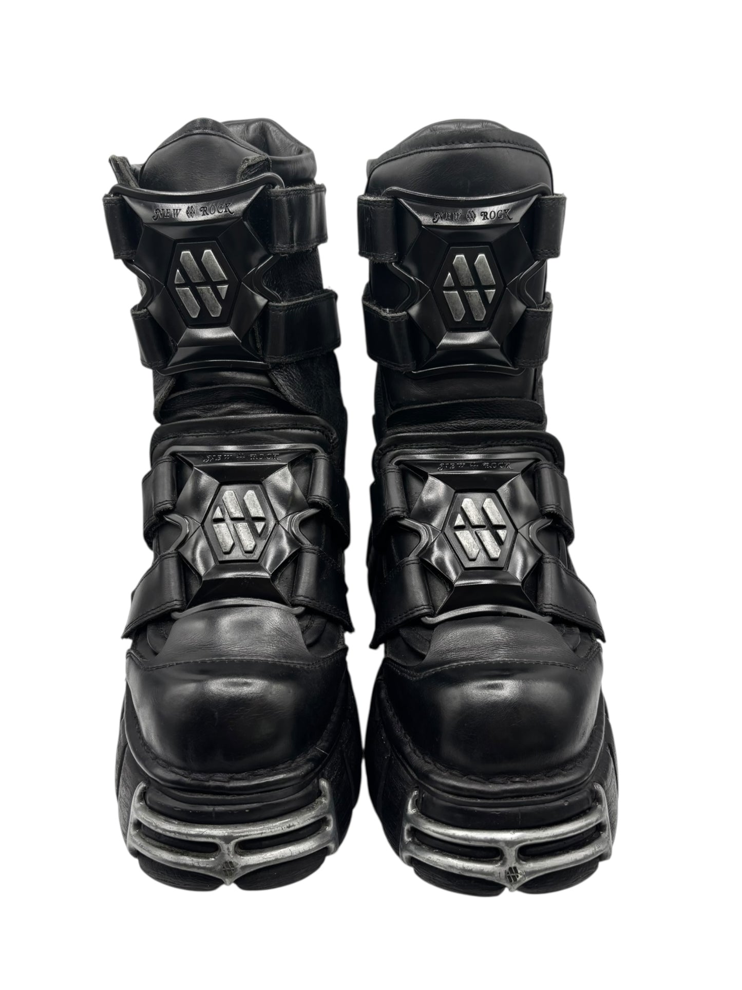 Vintage New Rock gamer leather platform boots size 41