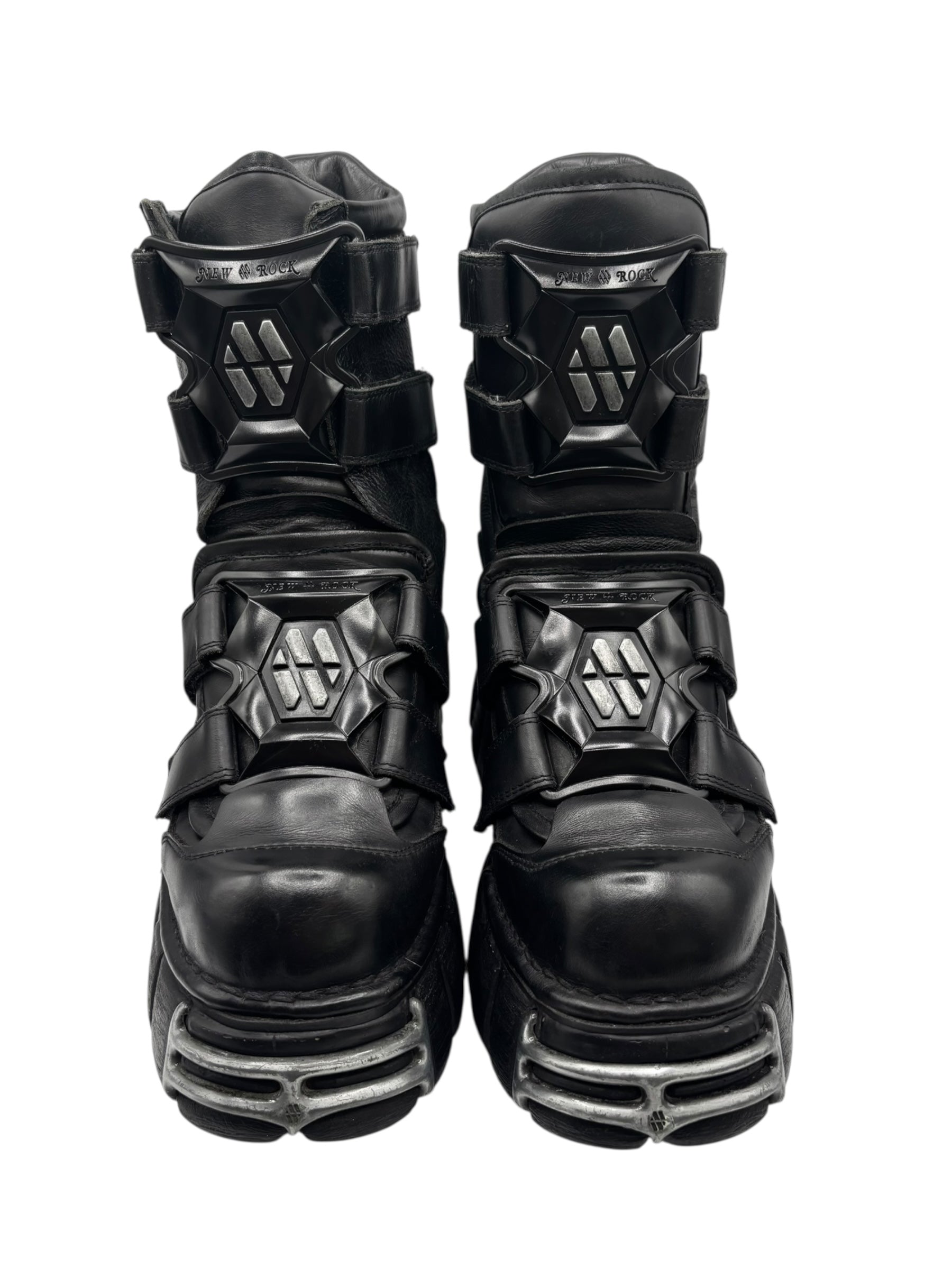 Vintage New Rock gamer leather platform boots size 41