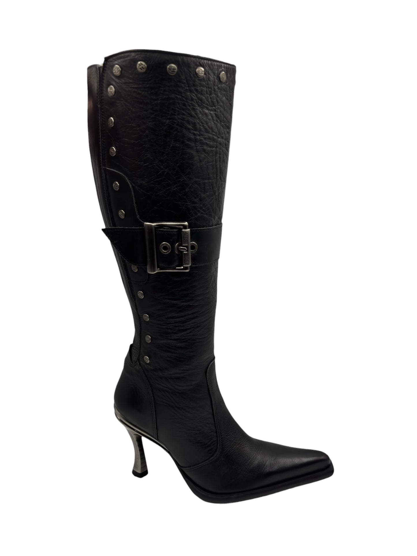 Vintage New Rock knee high leather heels