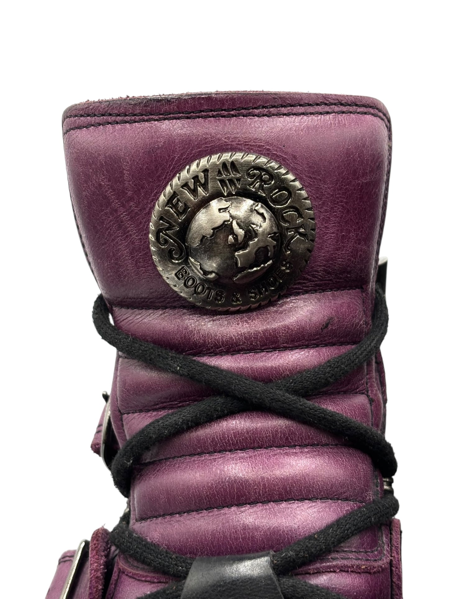 Vintage New Rock purple jupiter leather platform boots
