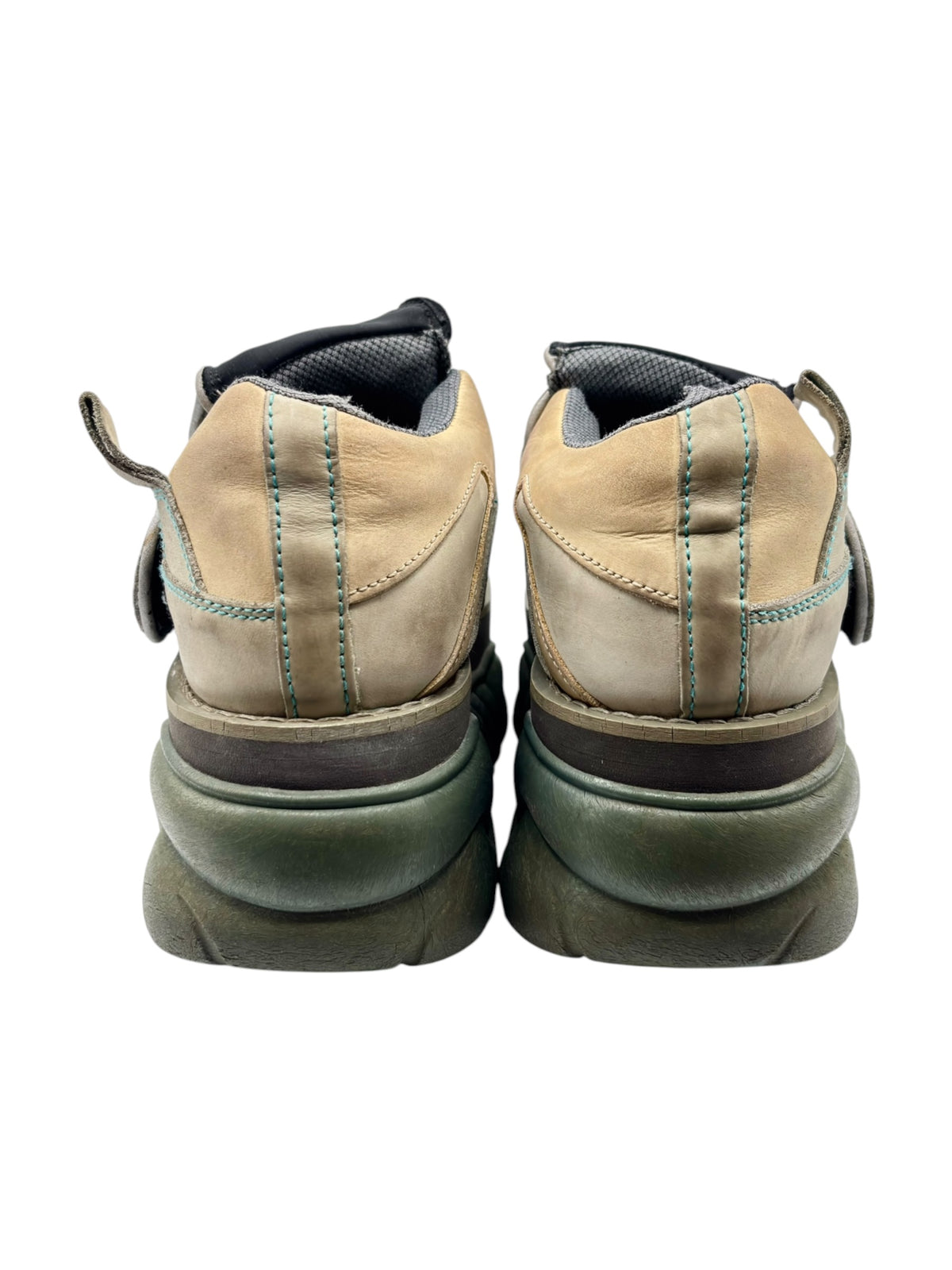 Back view of Swear platform boots showing heel tabs and side stitching