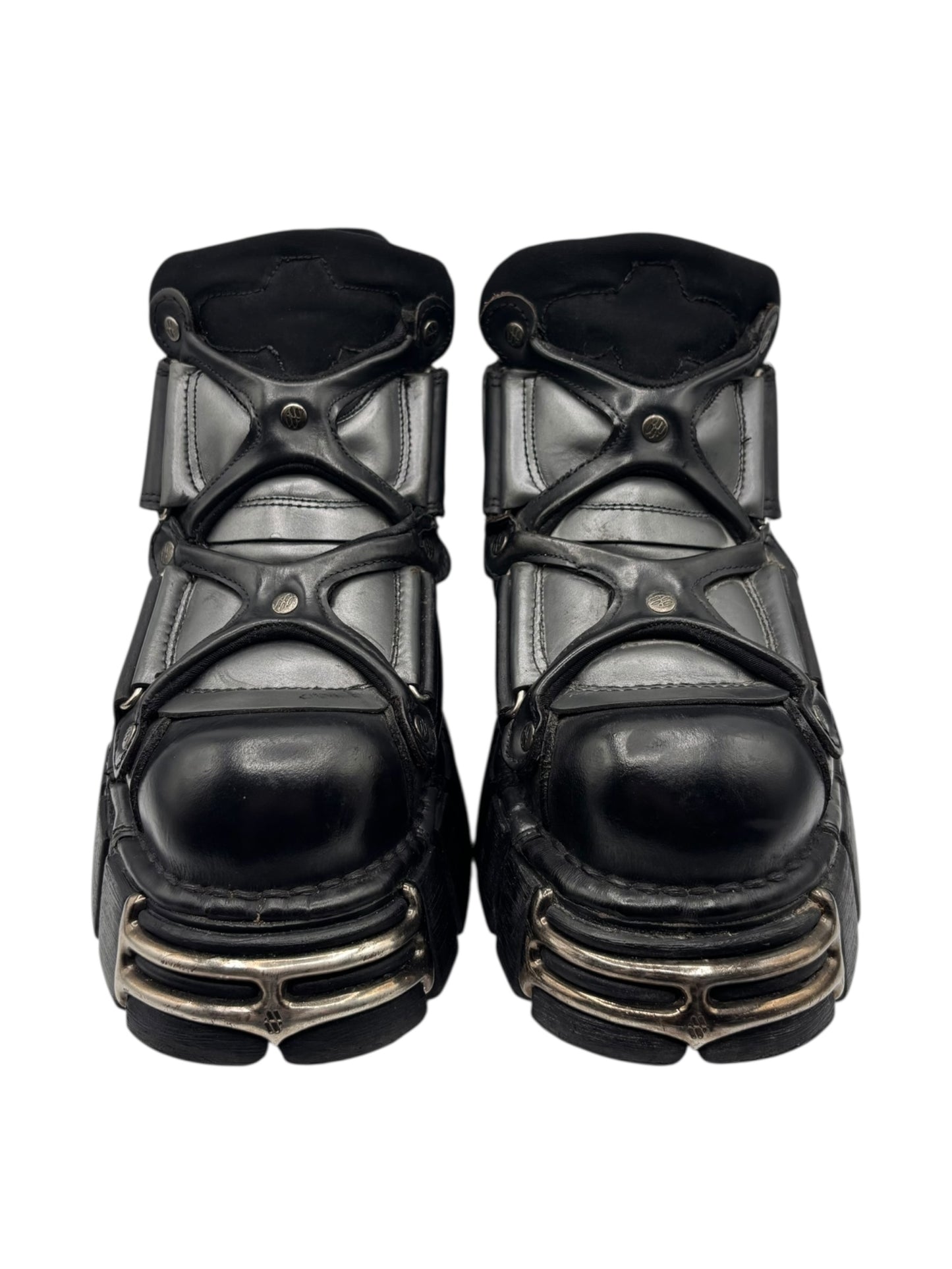 Vintage New Rock chunky leather platform boots size 40