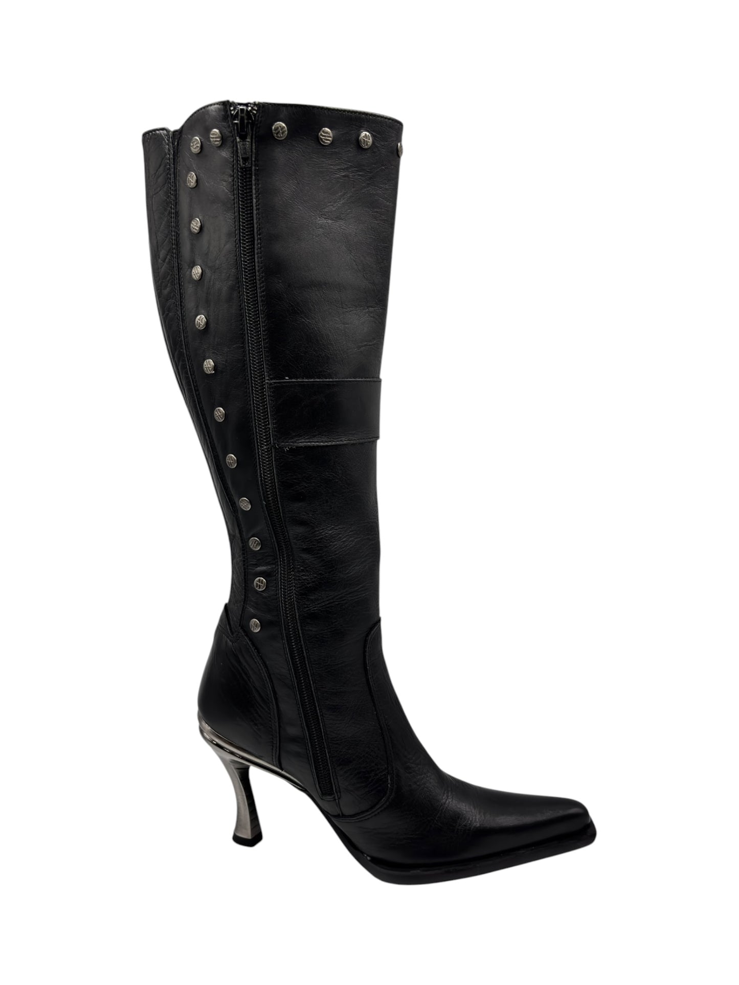 Vintage New Rock knee high leather heels