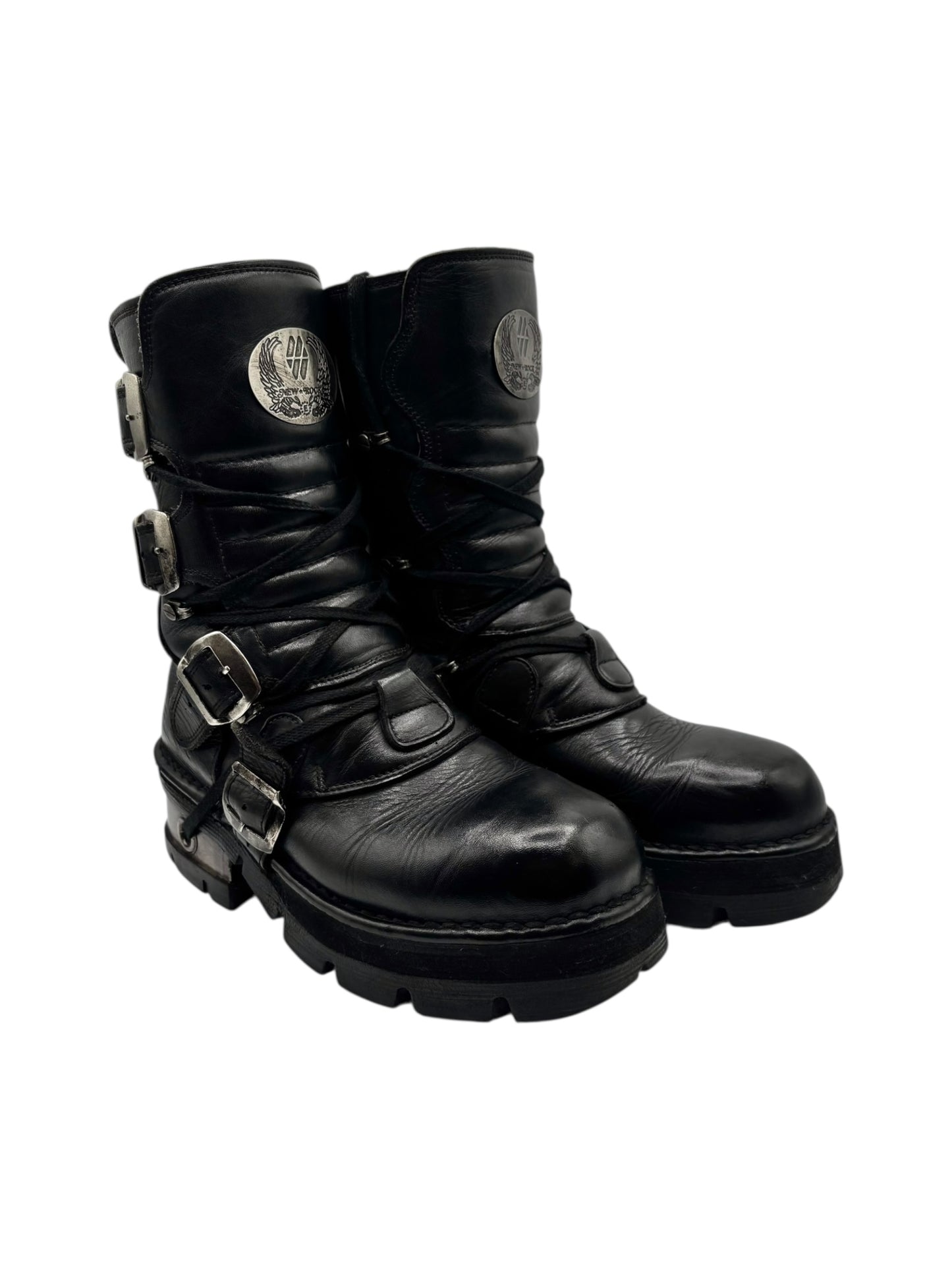 Vintage New Rock leather mid-calf boots size 38