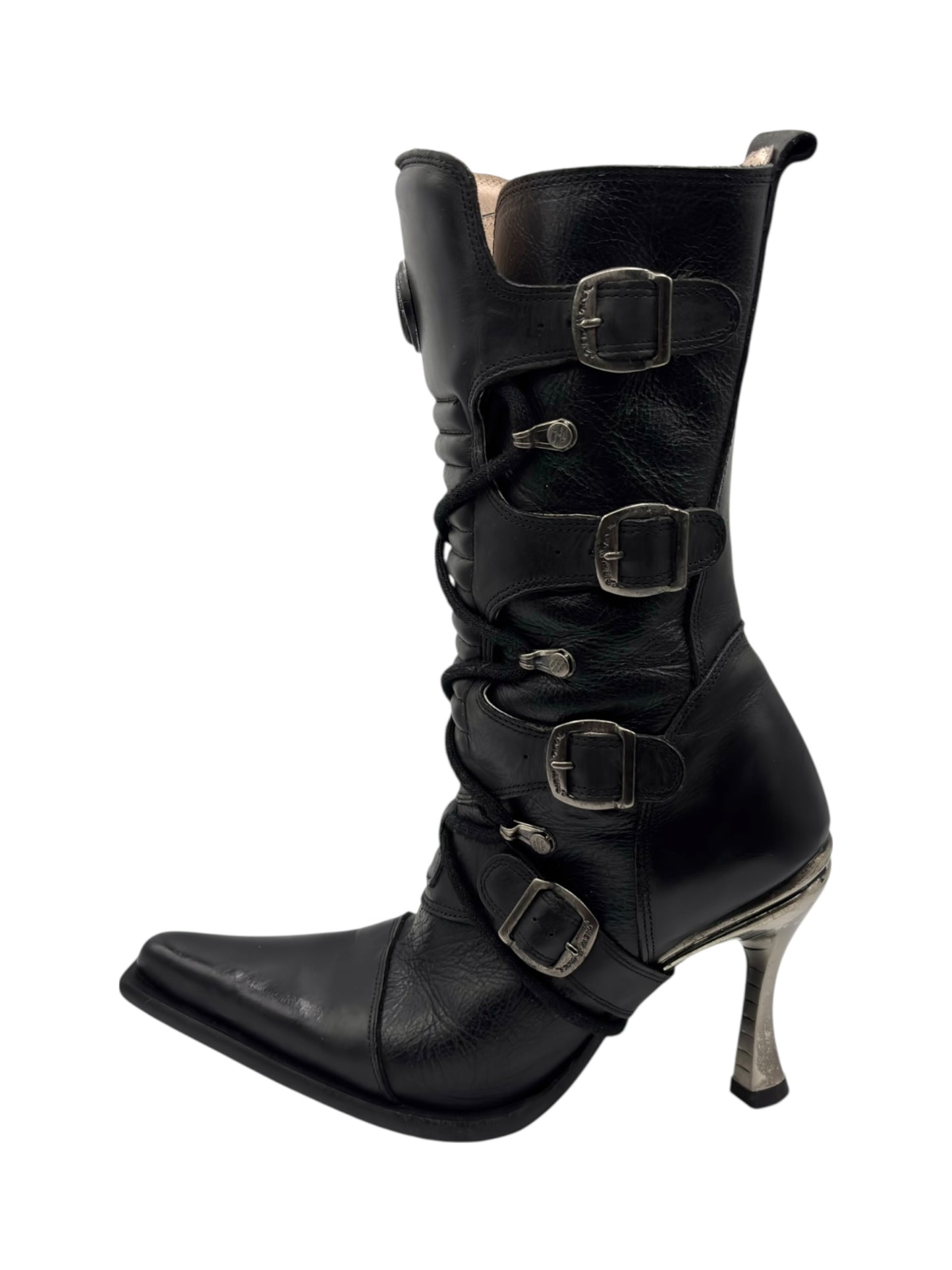 Vintage New Rock biker heels size 38