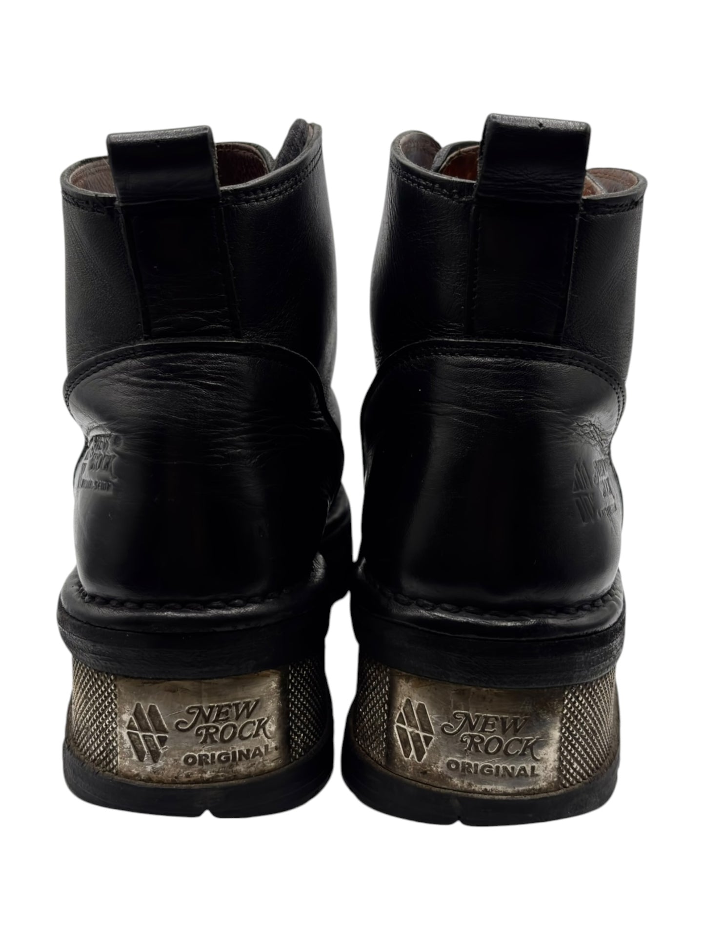 Vintage New Rock raised-heel leather boots