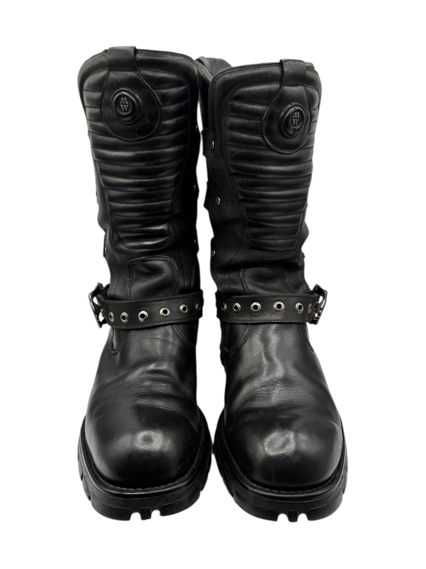 Vintage New Rock leather biker boots size 45