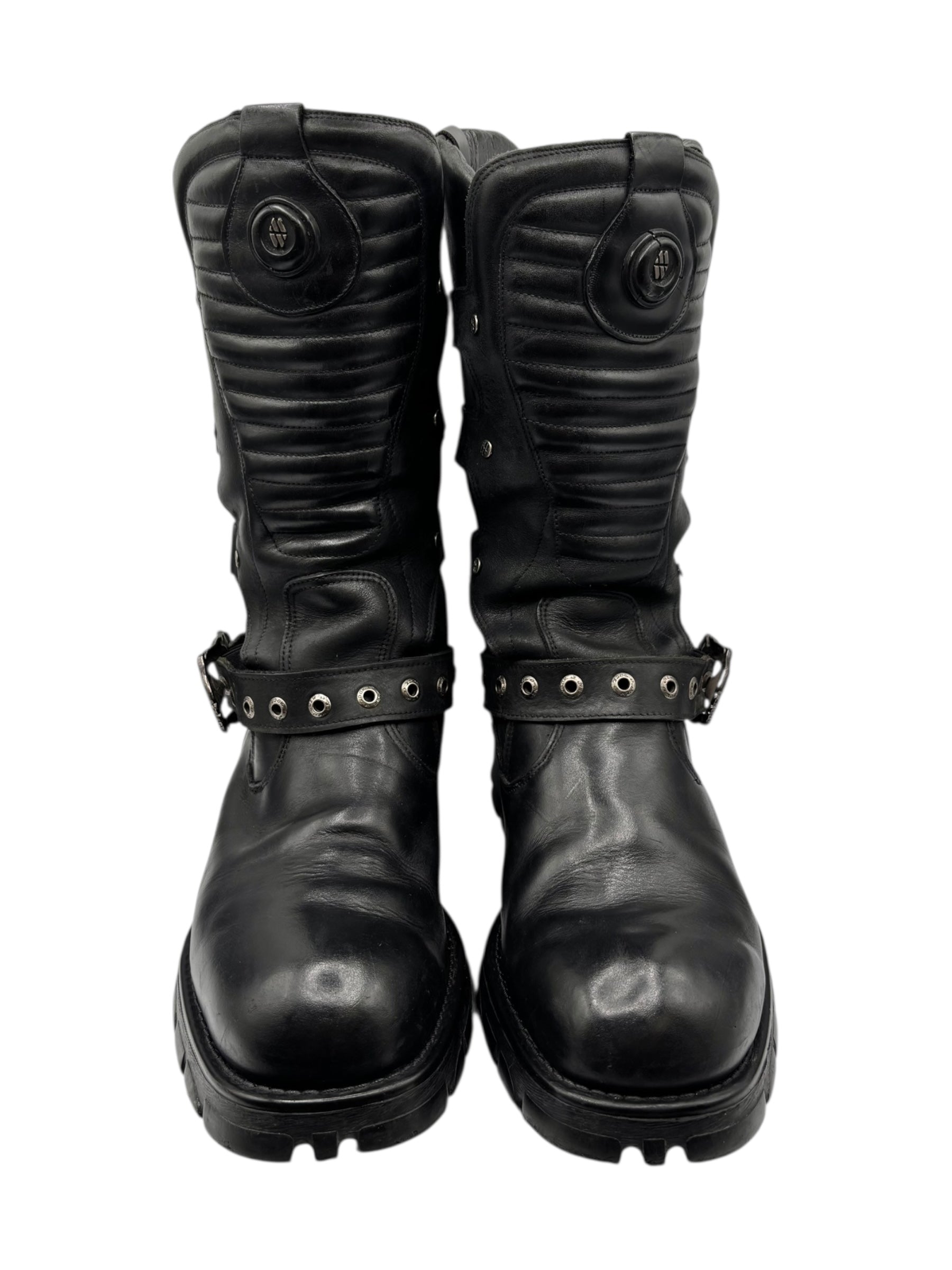 Vintage New Rock leather biker boots size 45