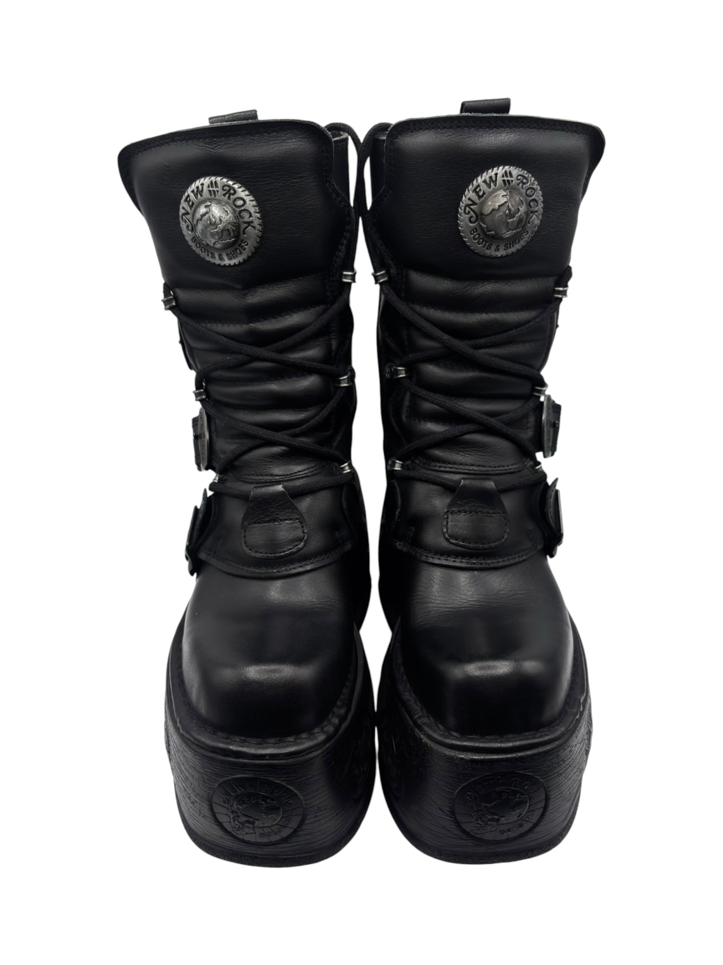 Vintage New Rock neptuno leather platform boots