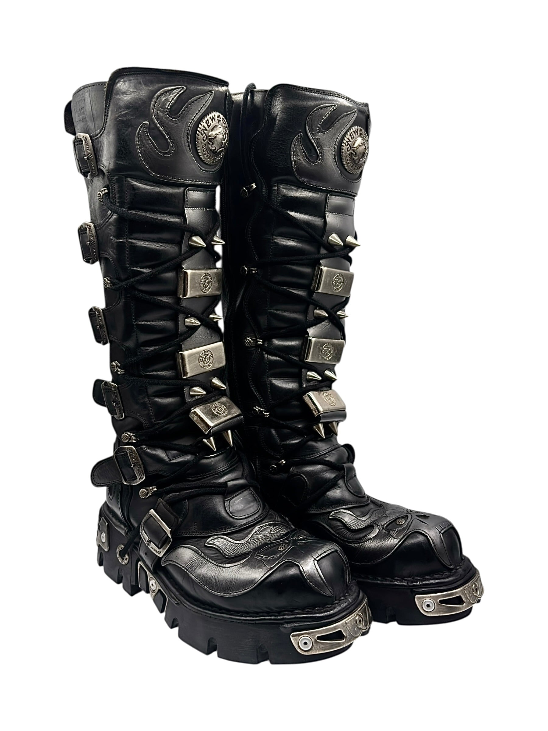 Vintage New Rock knee high reactor leather boots size 42