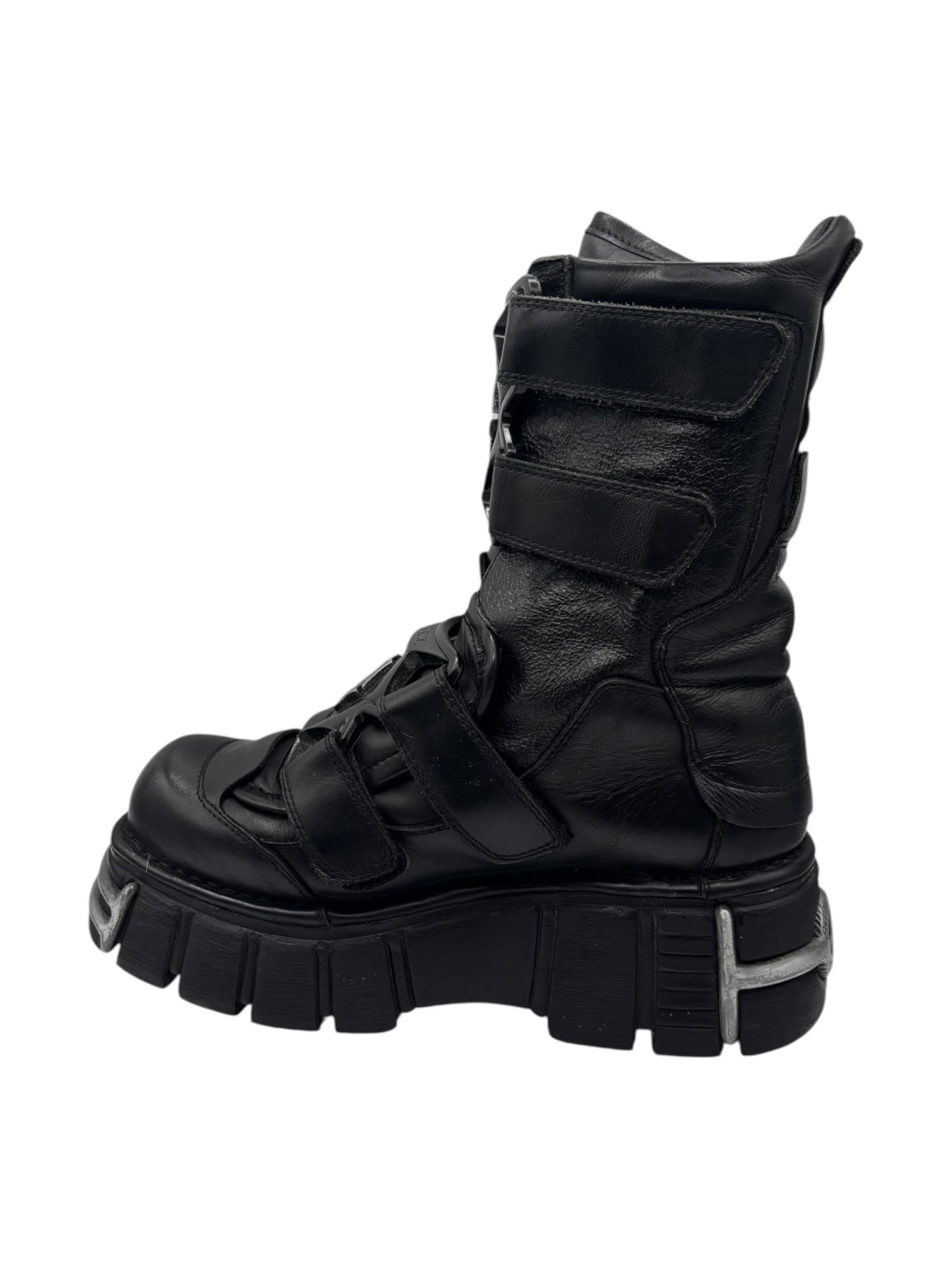 Vintage New Rock gamer leather platform boots size 41