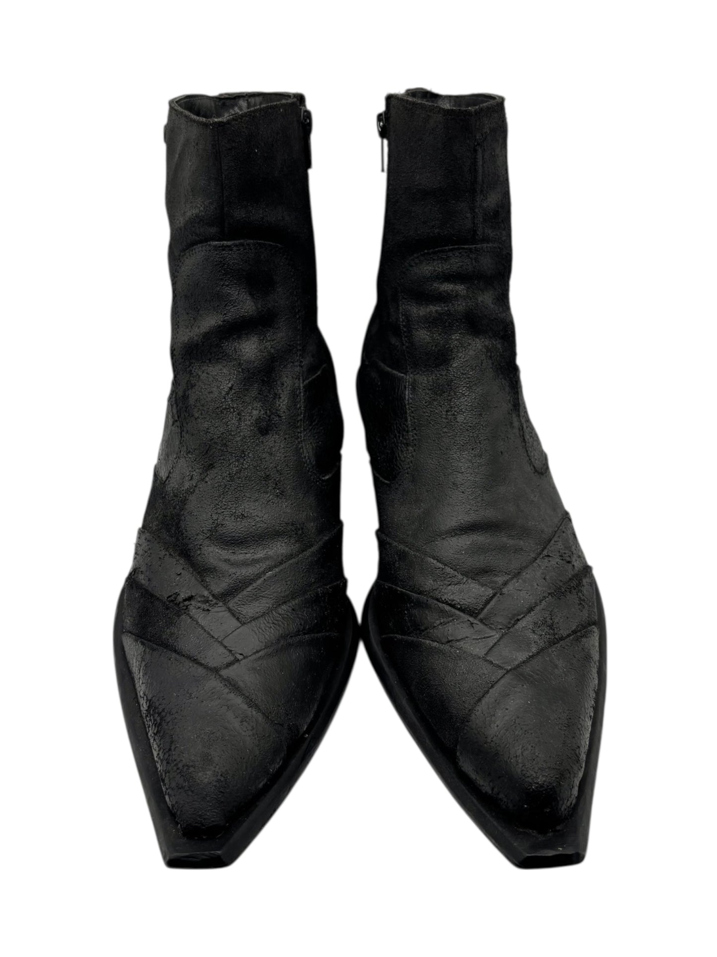 Vintage New Rock sauron black leather cowboy boots size 45