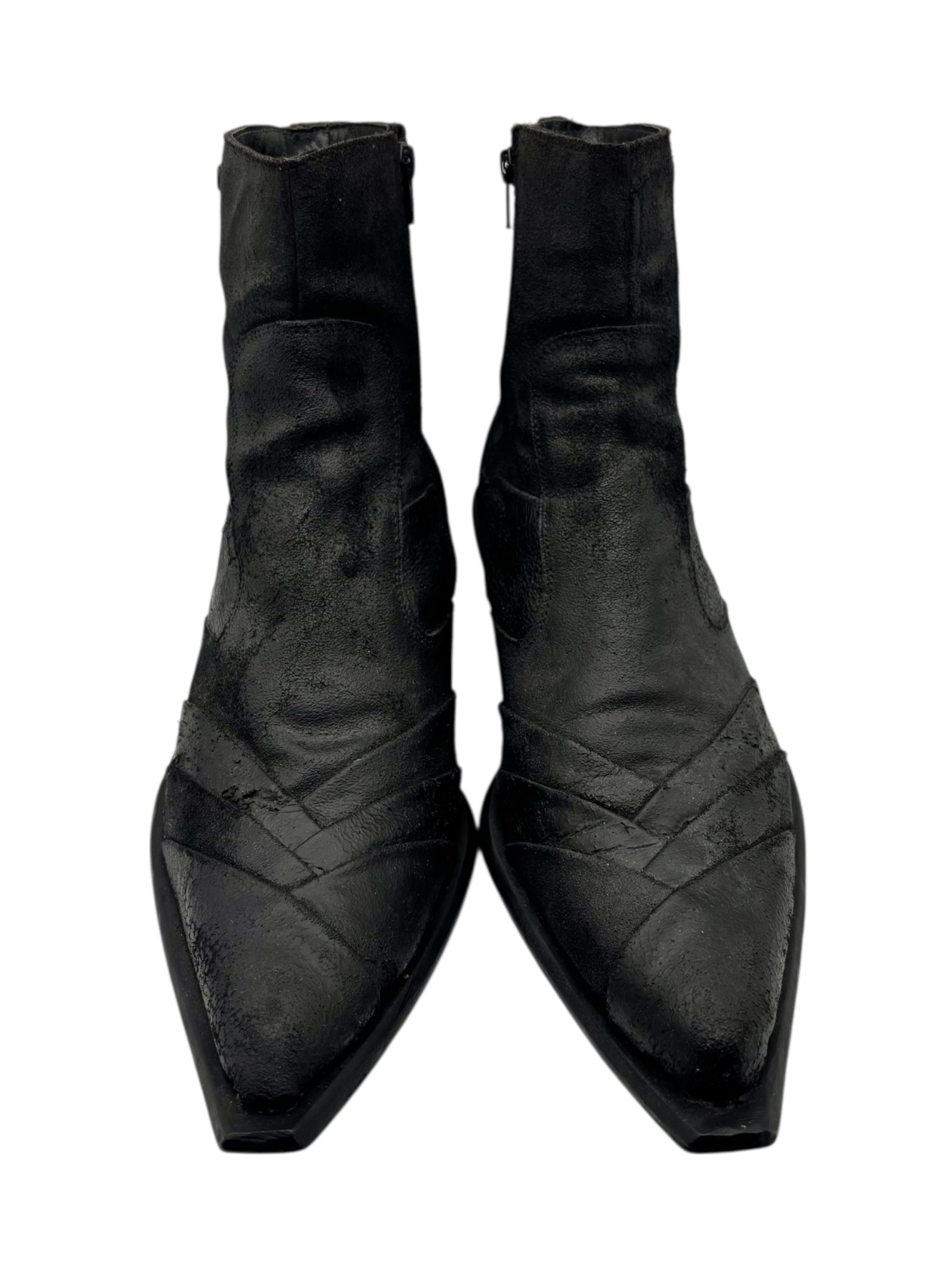 Vintage New Rock sauron black leather cowboy boots size 45