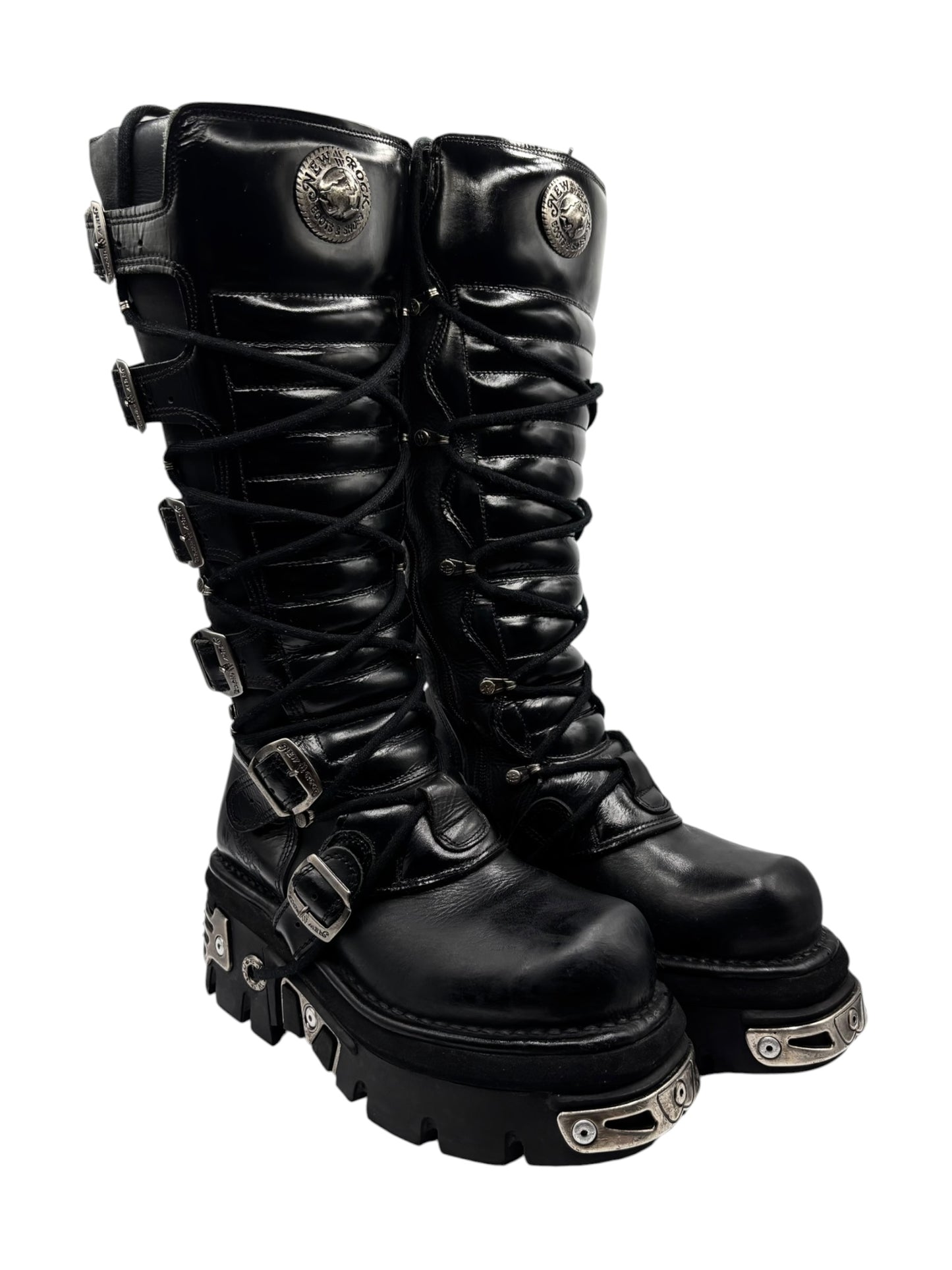 Vintage New Rock knee high reactor leather boots