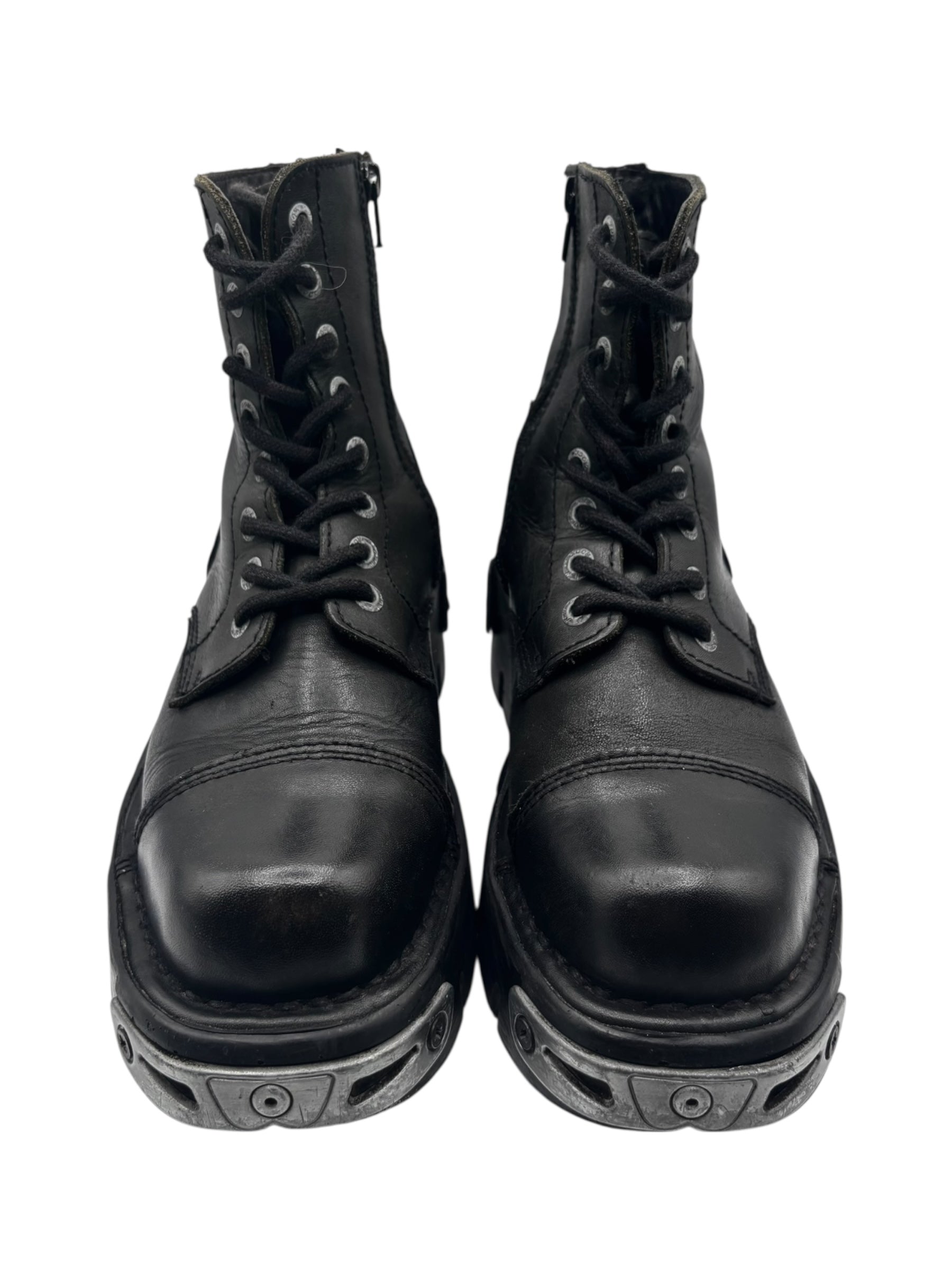New Rock mili lace-up leather platform boots size 38