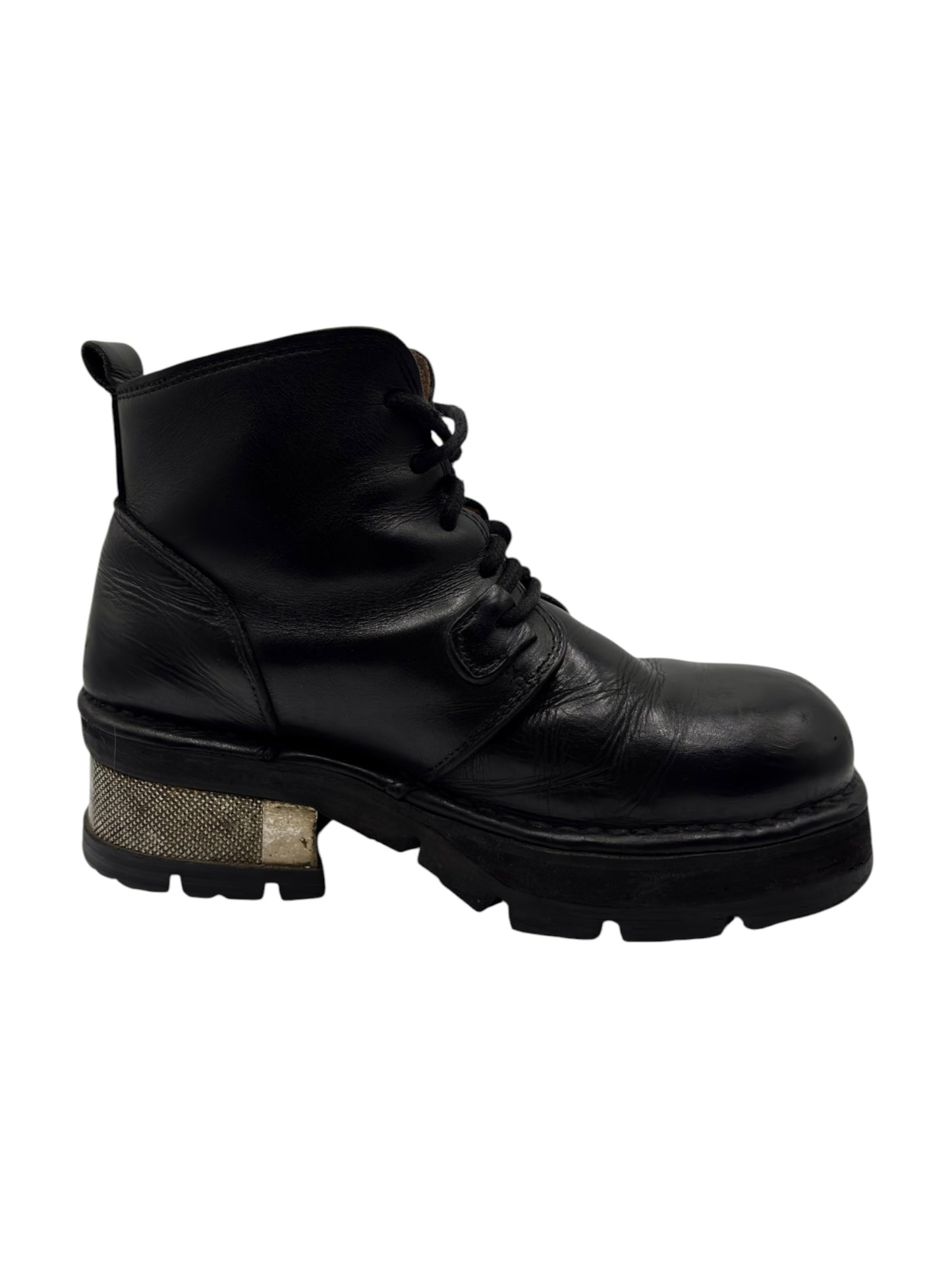 Vintage New Rock raised-heel leather boots