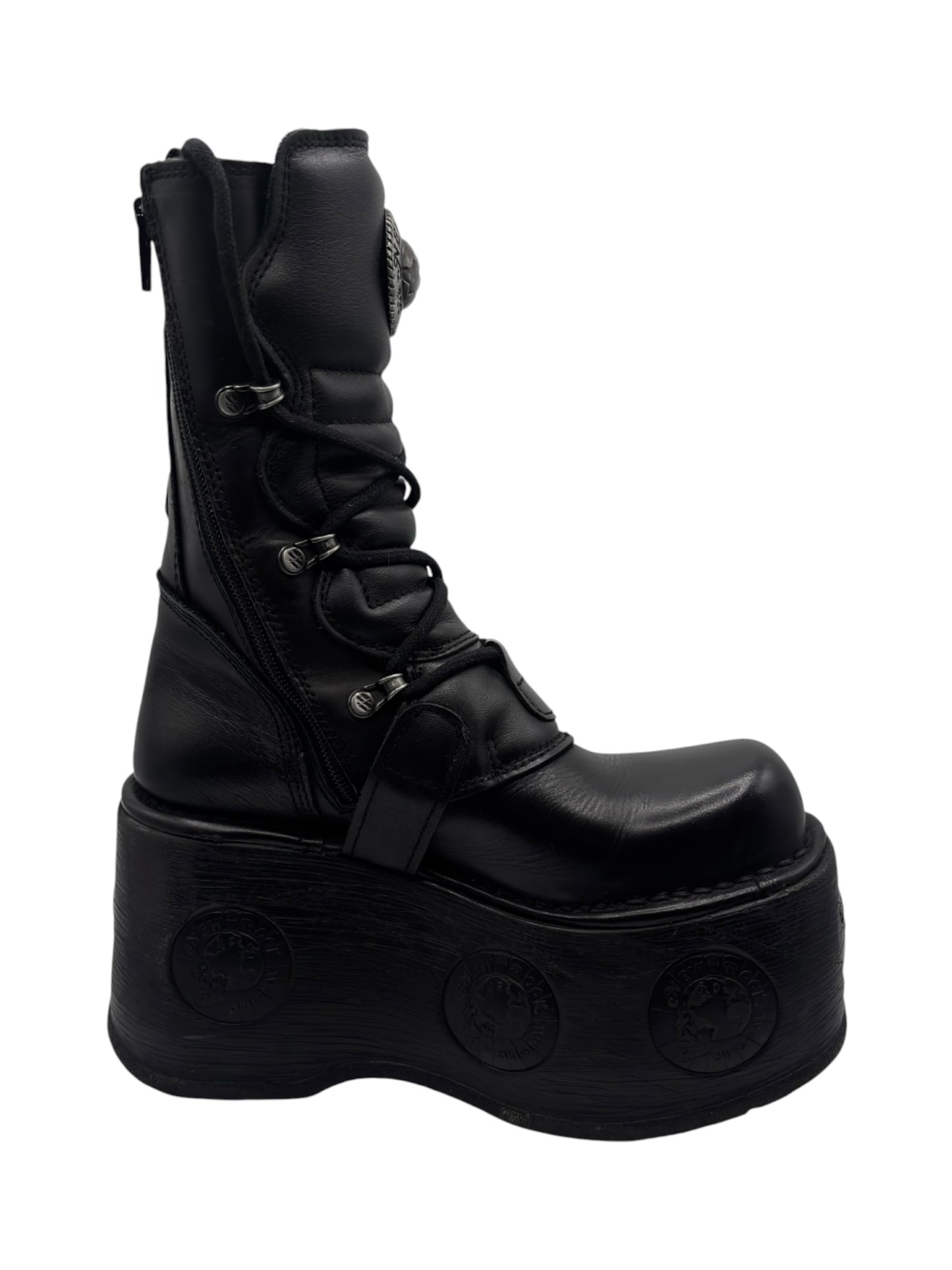 Vintage New Rock neptuno leather platform boots