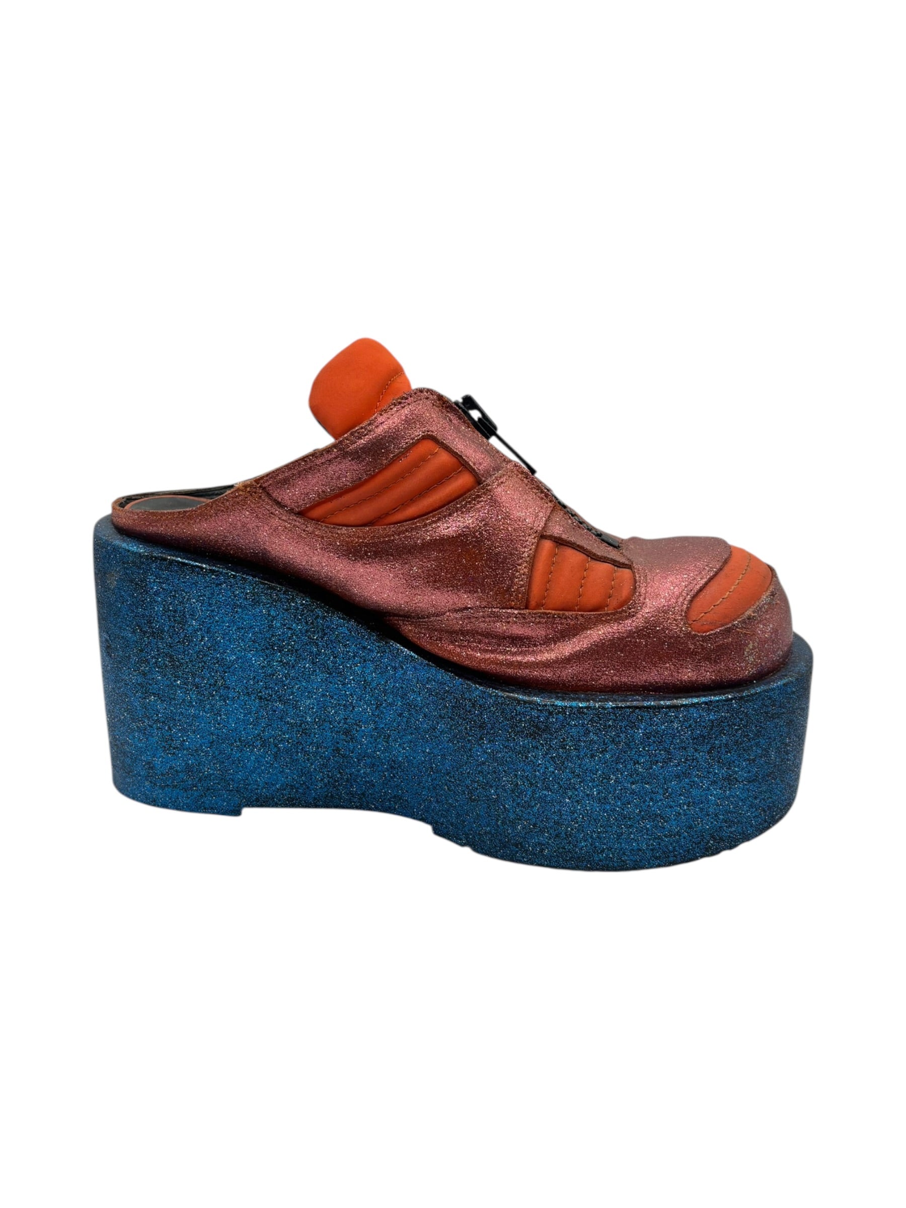 Vintage El Dantes orange platform clogs size 39