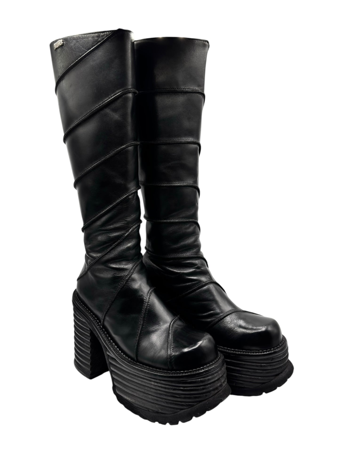 Rare vintage 90s El Dantes knee high block platform boots