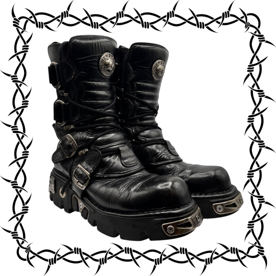 Vintage New Rock mid-calf leather reactor boots size 43
