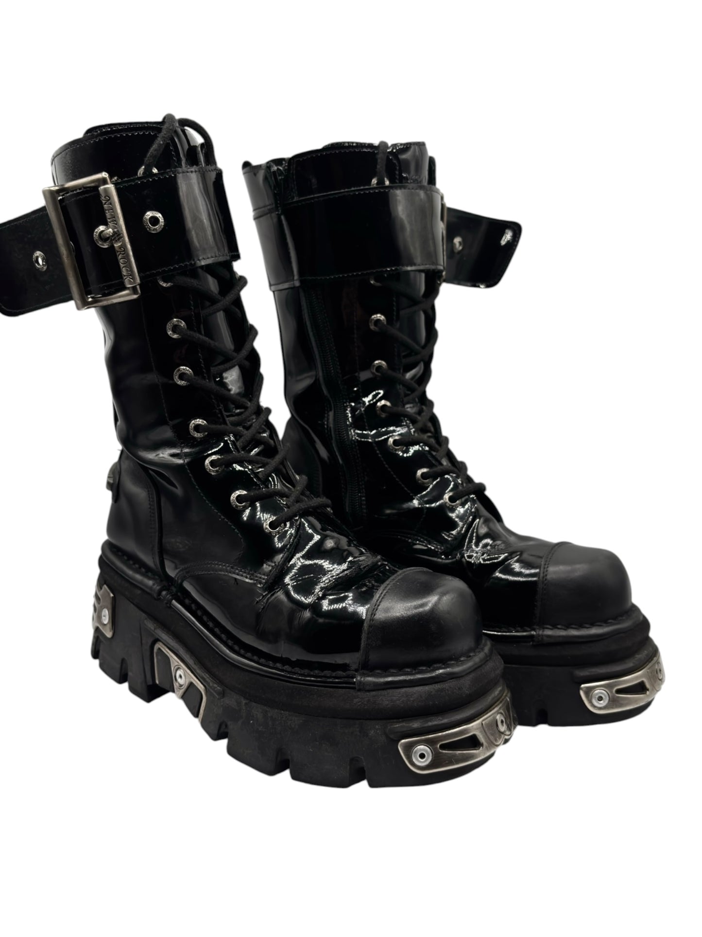 Vintage New Rock mid-calf reactor leather boots