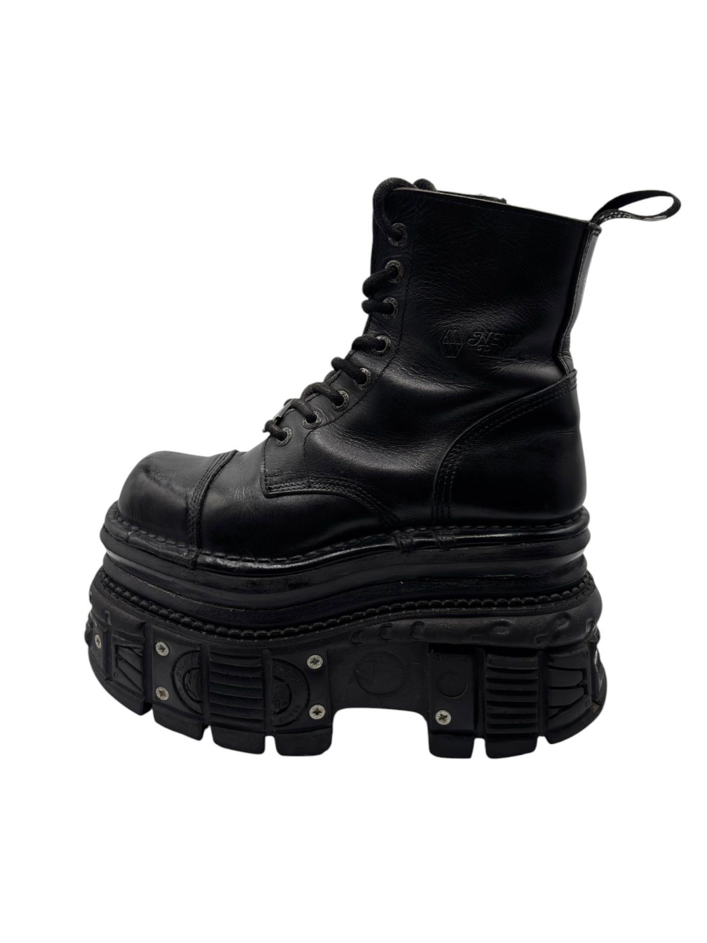 New Rock mega platform techno leather boots