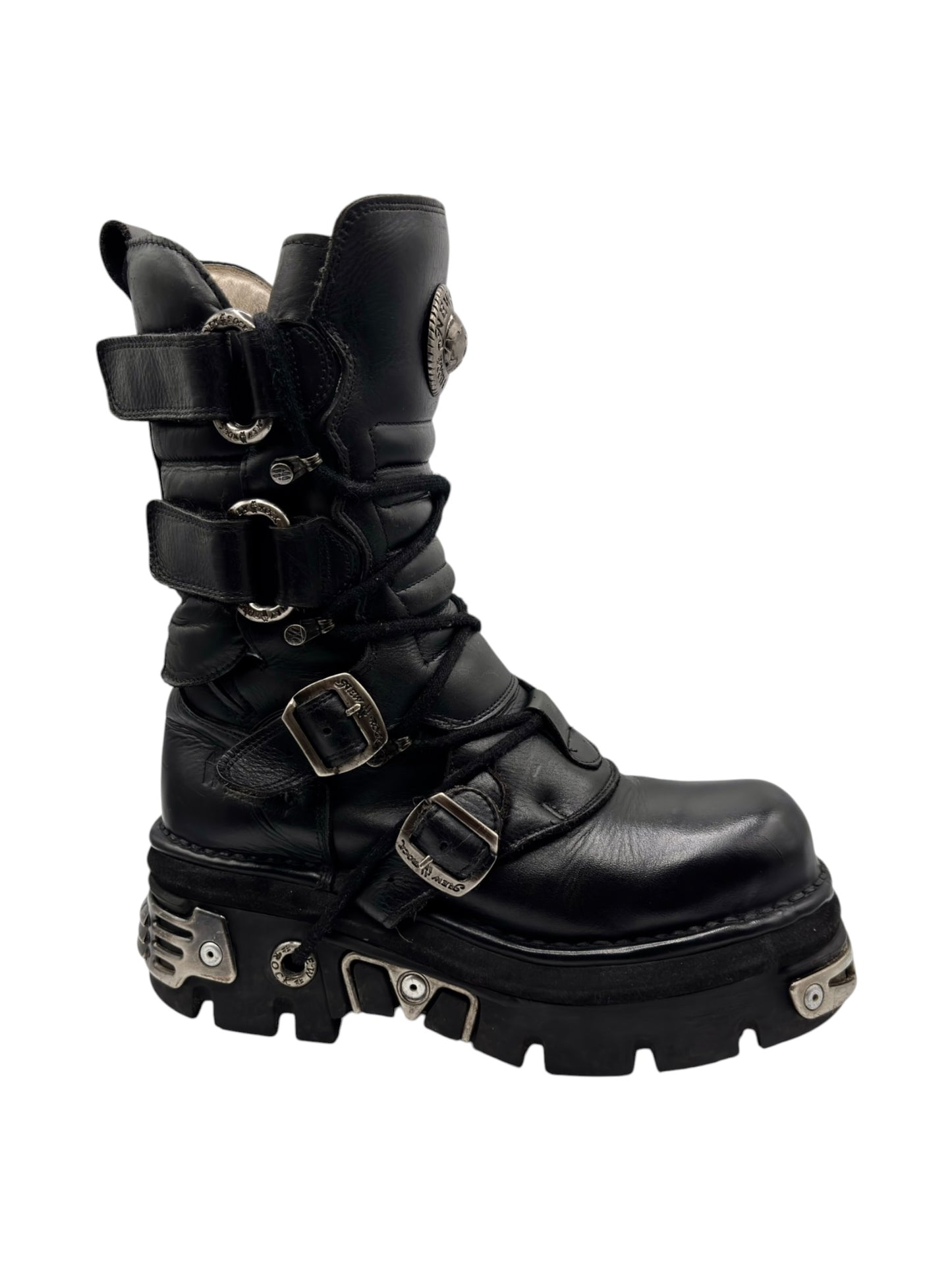 Vintage New Rock mid-calf reactor leather boots