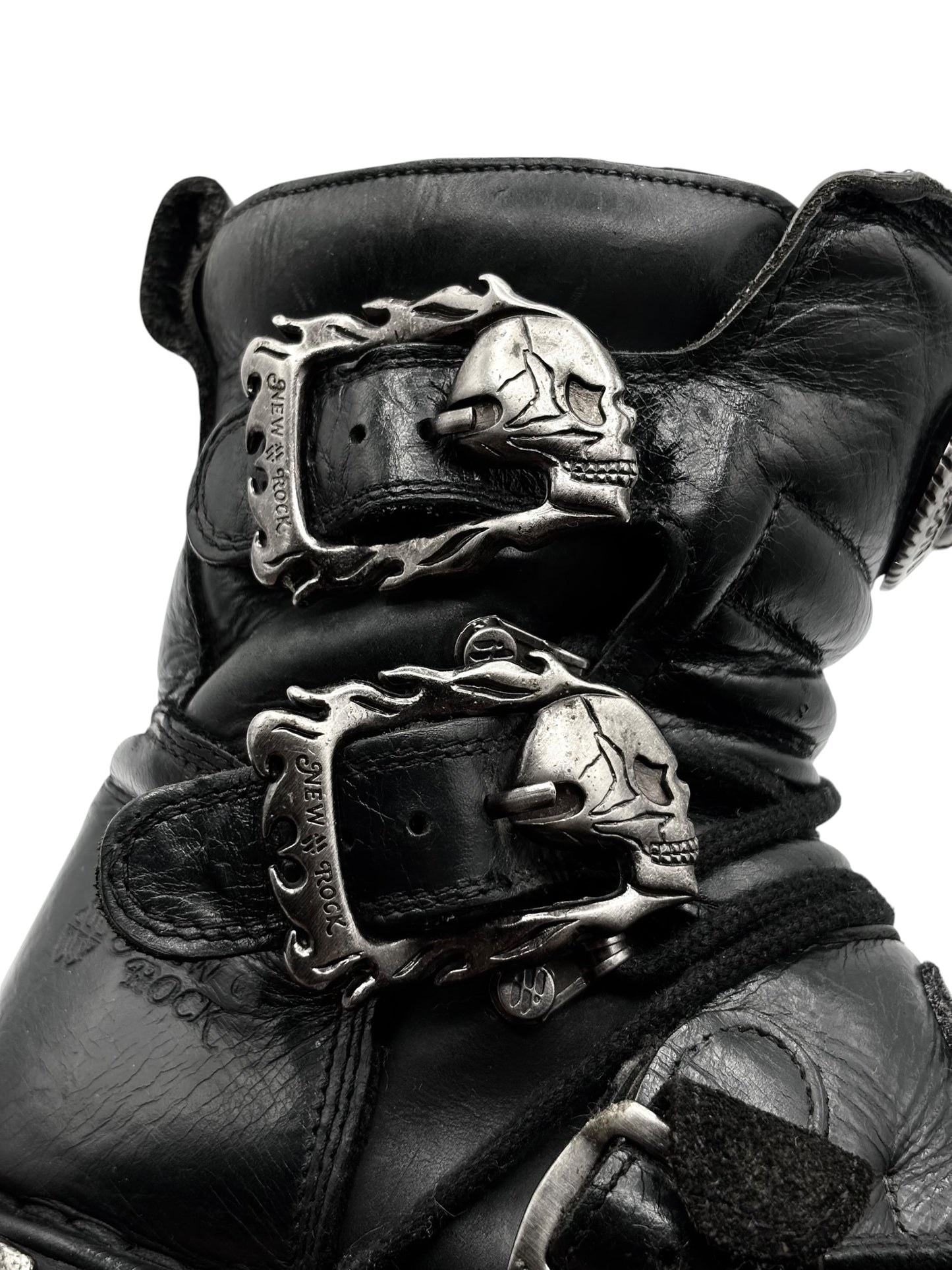 Vintage New Rock lace-up reactor leather platform boots