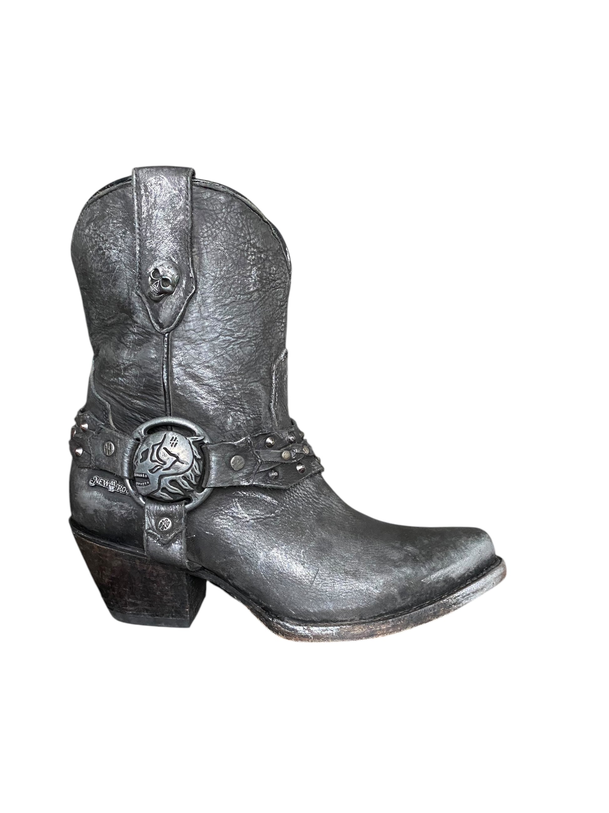 New Rock leather cowboy boots size 37