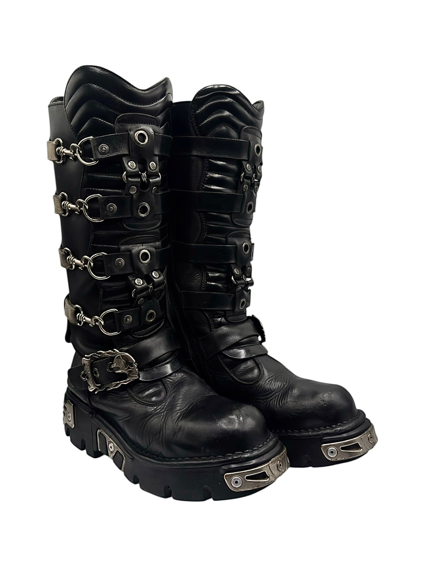 Vintage New Rock knee high reactor leather boots size 41
