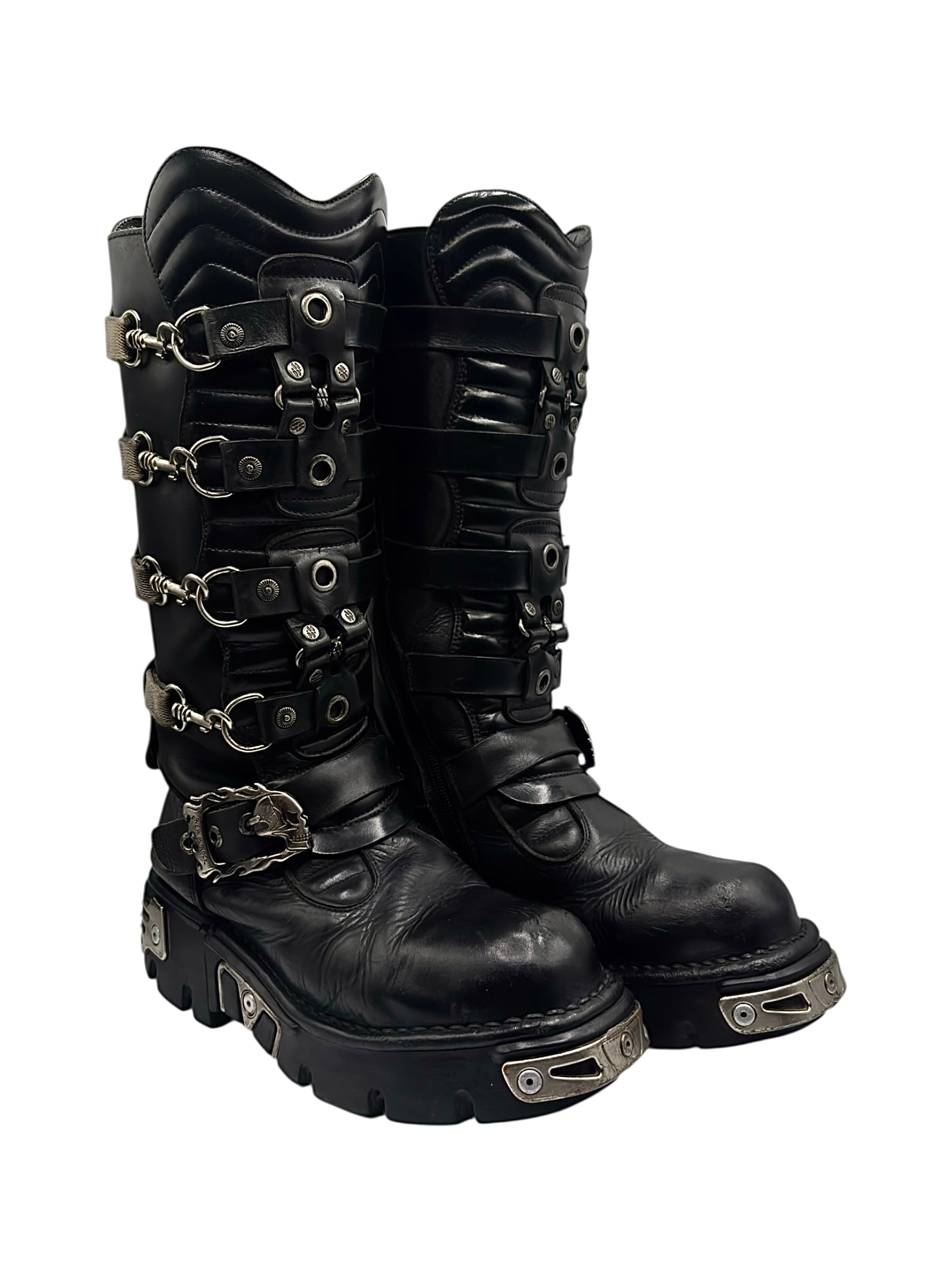 Vintage New Rock knee high reactor leather boots size 41