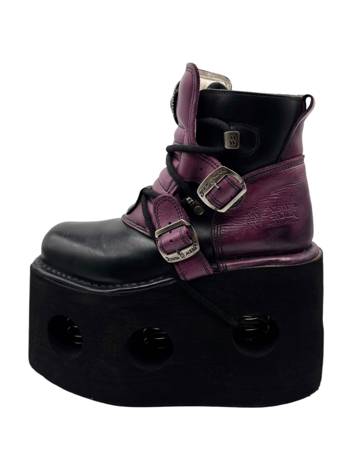 Vintage New Rock purple jupiter leather platform boots