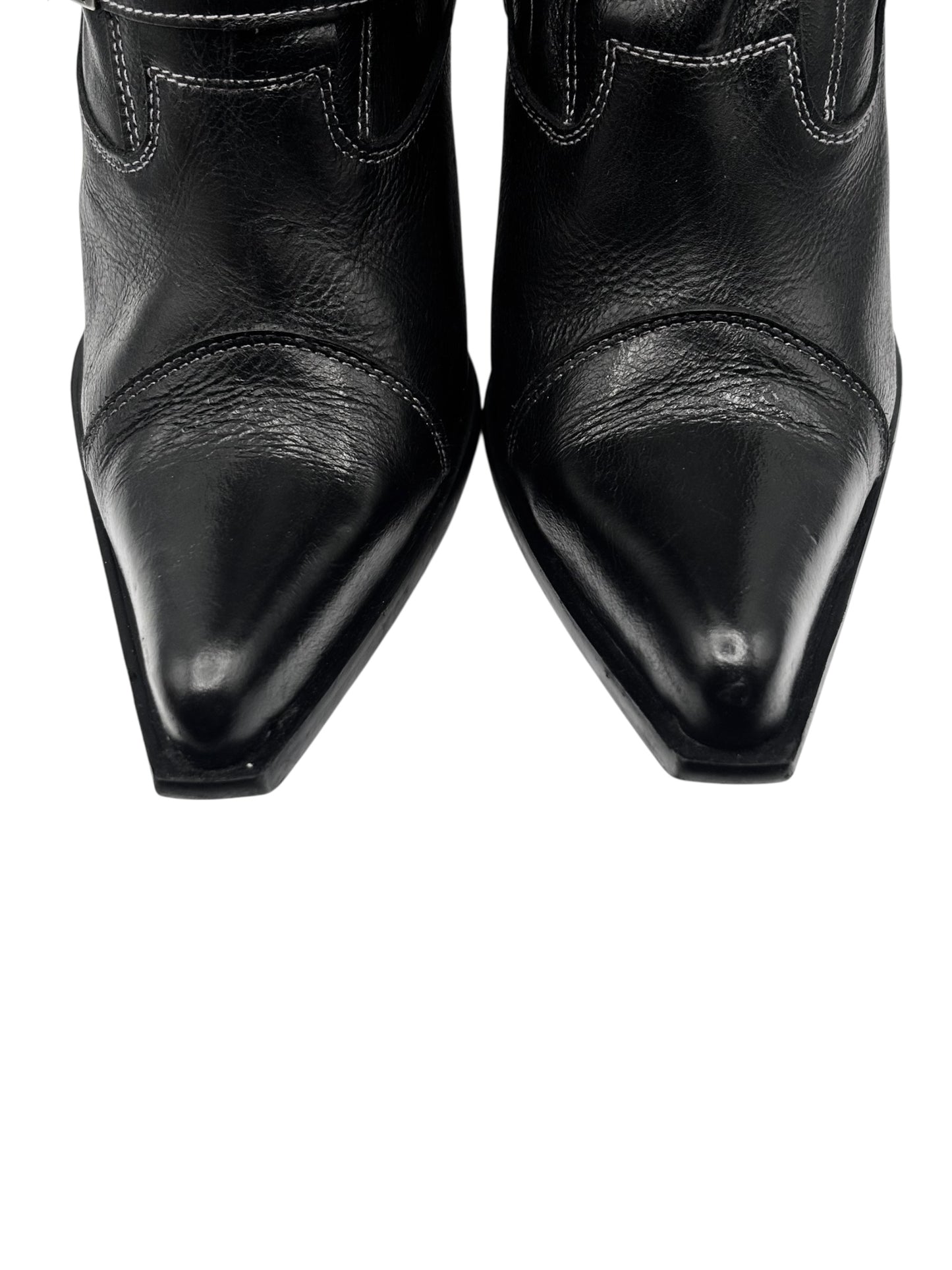 Vintage New Rock leather witch heels size 40