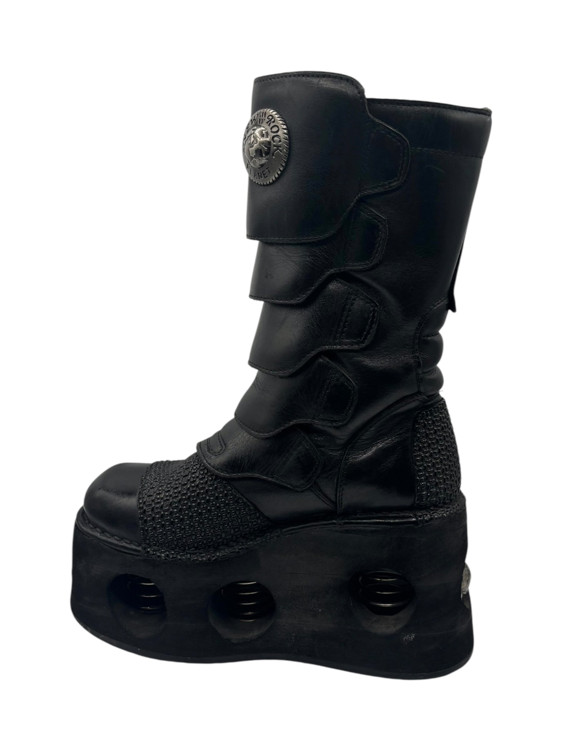 Vintage 90s New Rock armoured neptuno platform boots size 39